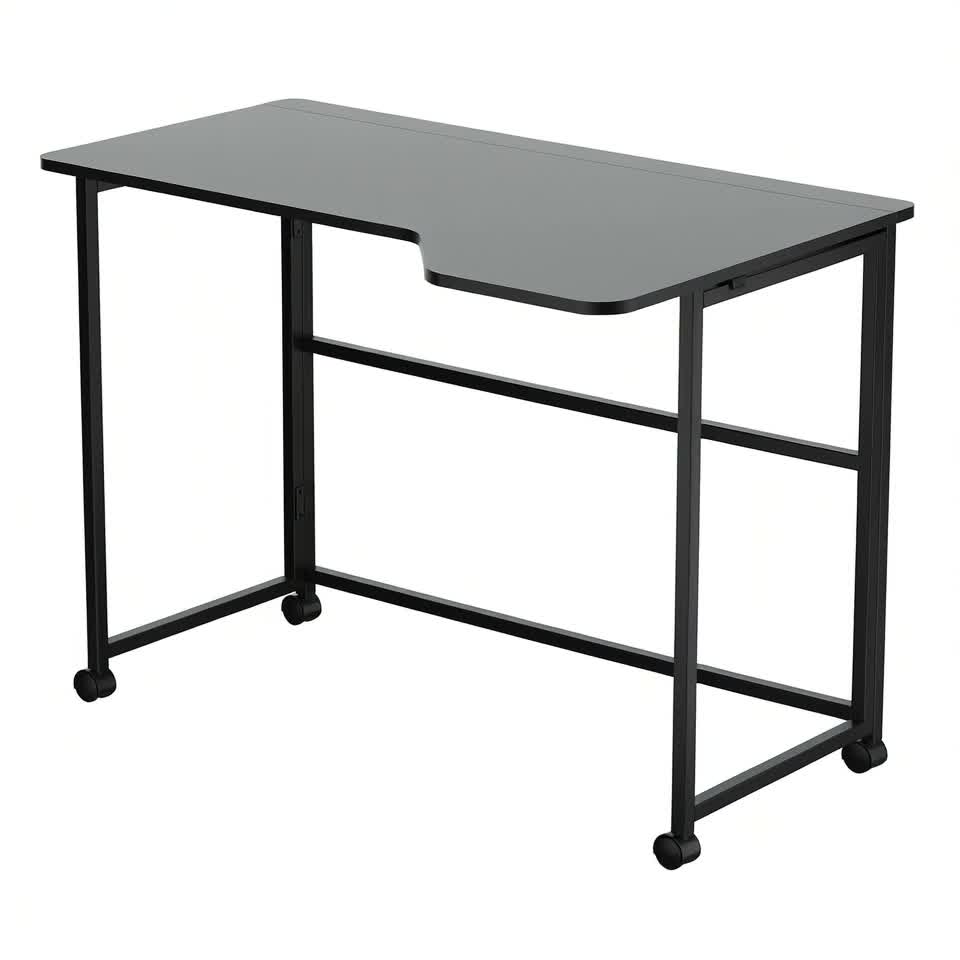Klappbarer Schreibtisch „Maclean“ schwarz fahrbar 100 x 65 Produktbild-Vorschau 7