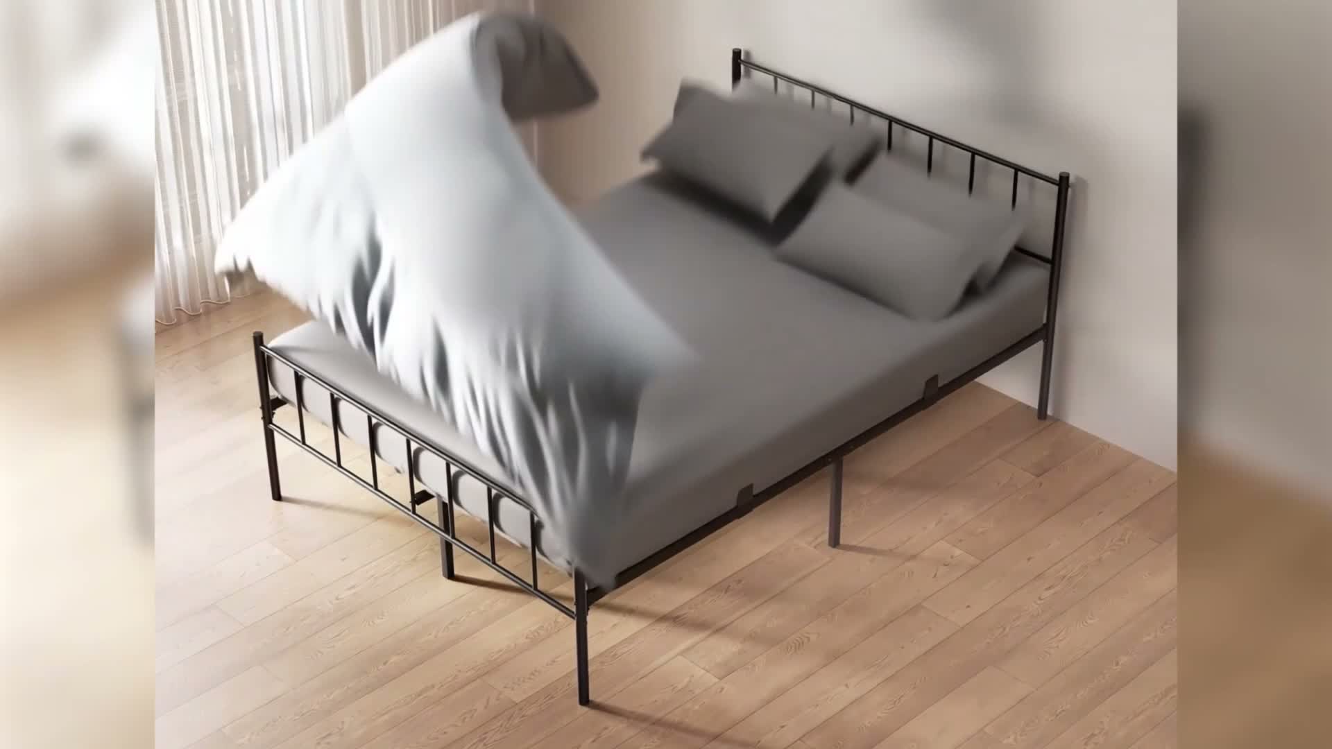 140x200 cm Bettgestell mit Kopfteil, Metallbett mit Produktbild-Vorschau 7