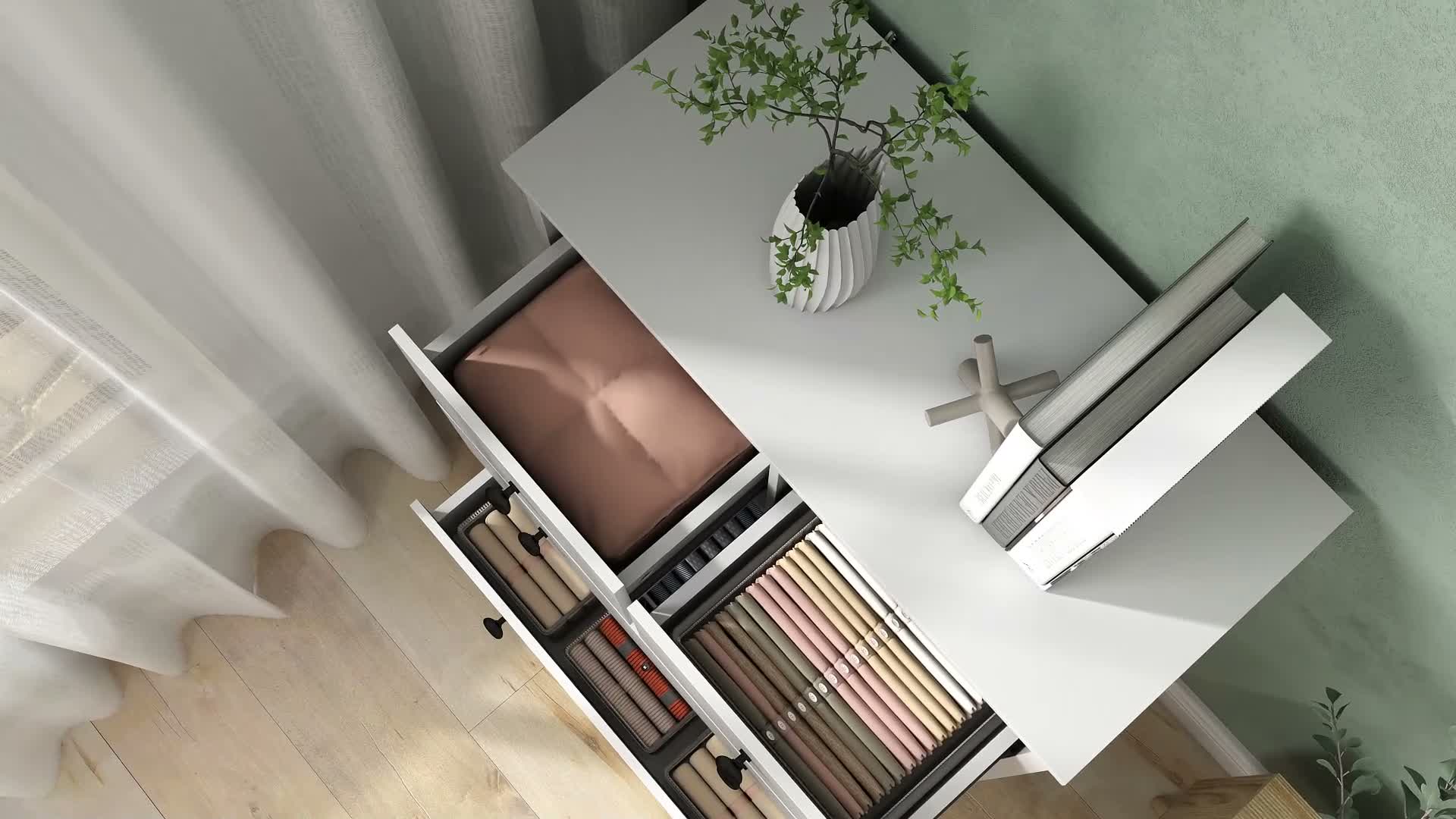 HOMCOM Kommode Moderner Sideboard mit 4 Schubladen für Produktbild-Vorschau 7