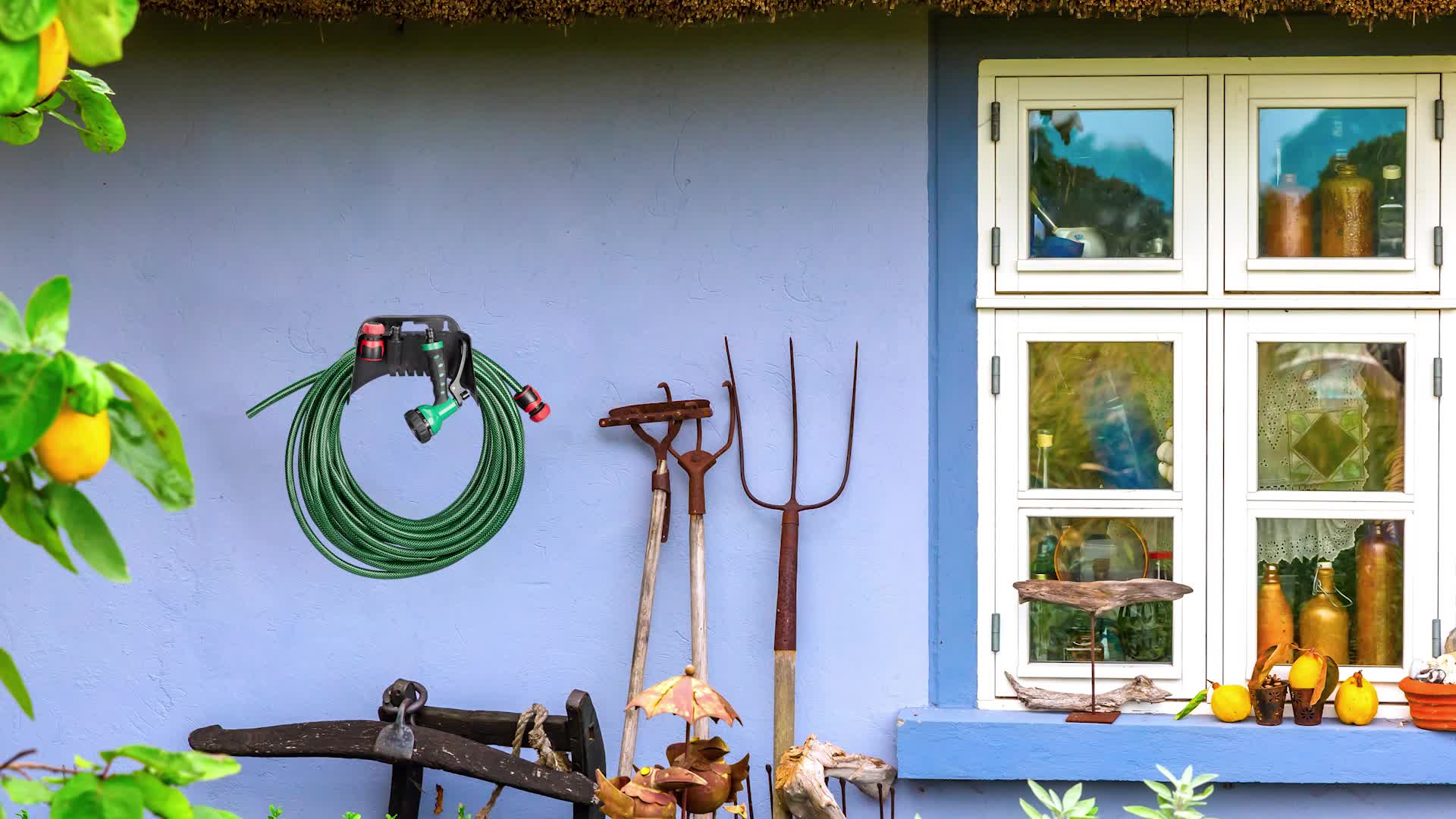 Relaxdays Schlauchhalter, Wandschlauchhalter aus Produktbild-Vorschau 7
