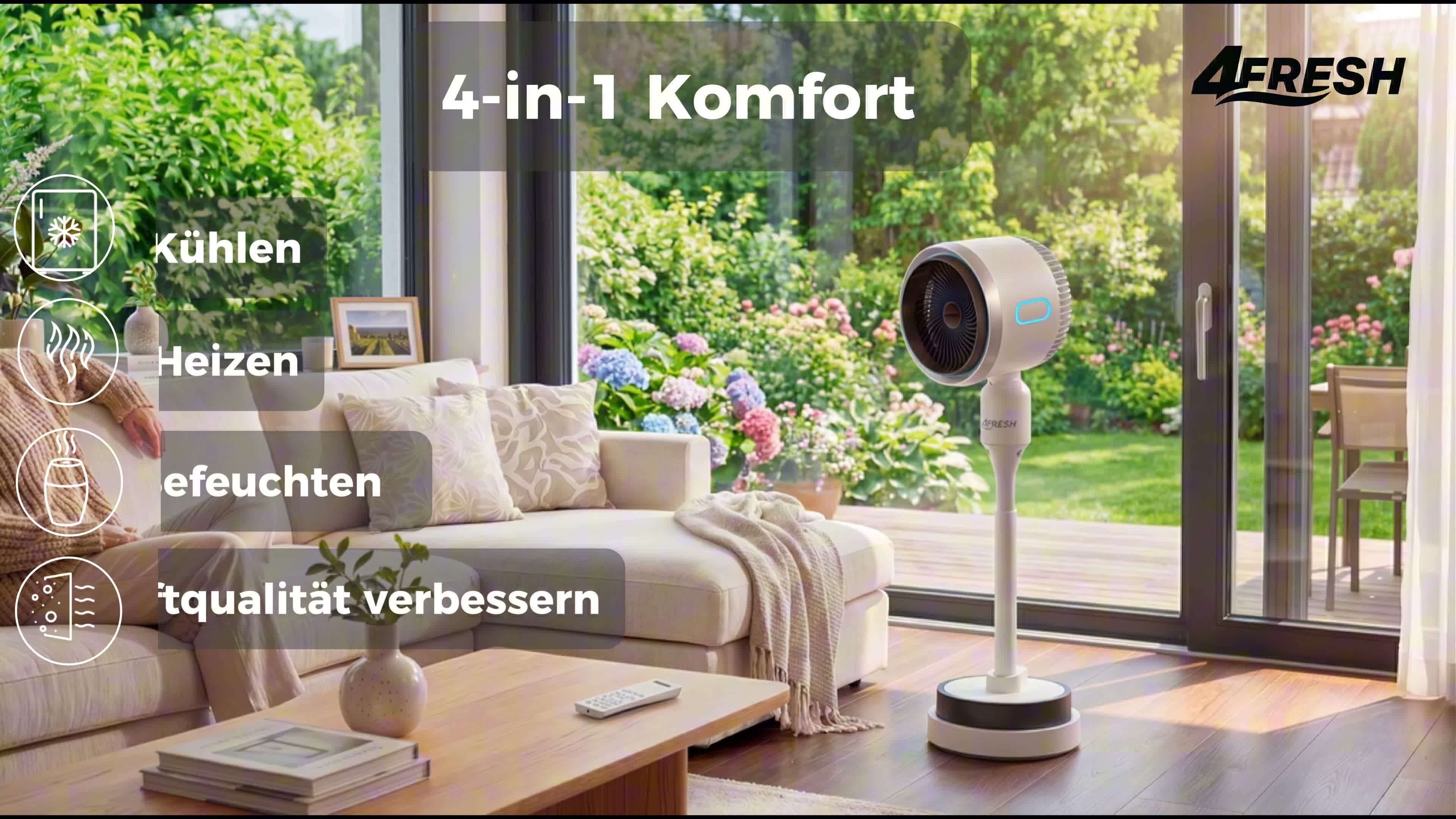 4FRESH 4 in 1 Standventilator mit Luftkühler, Heizlüfter, Produktbild-Vorschau 7