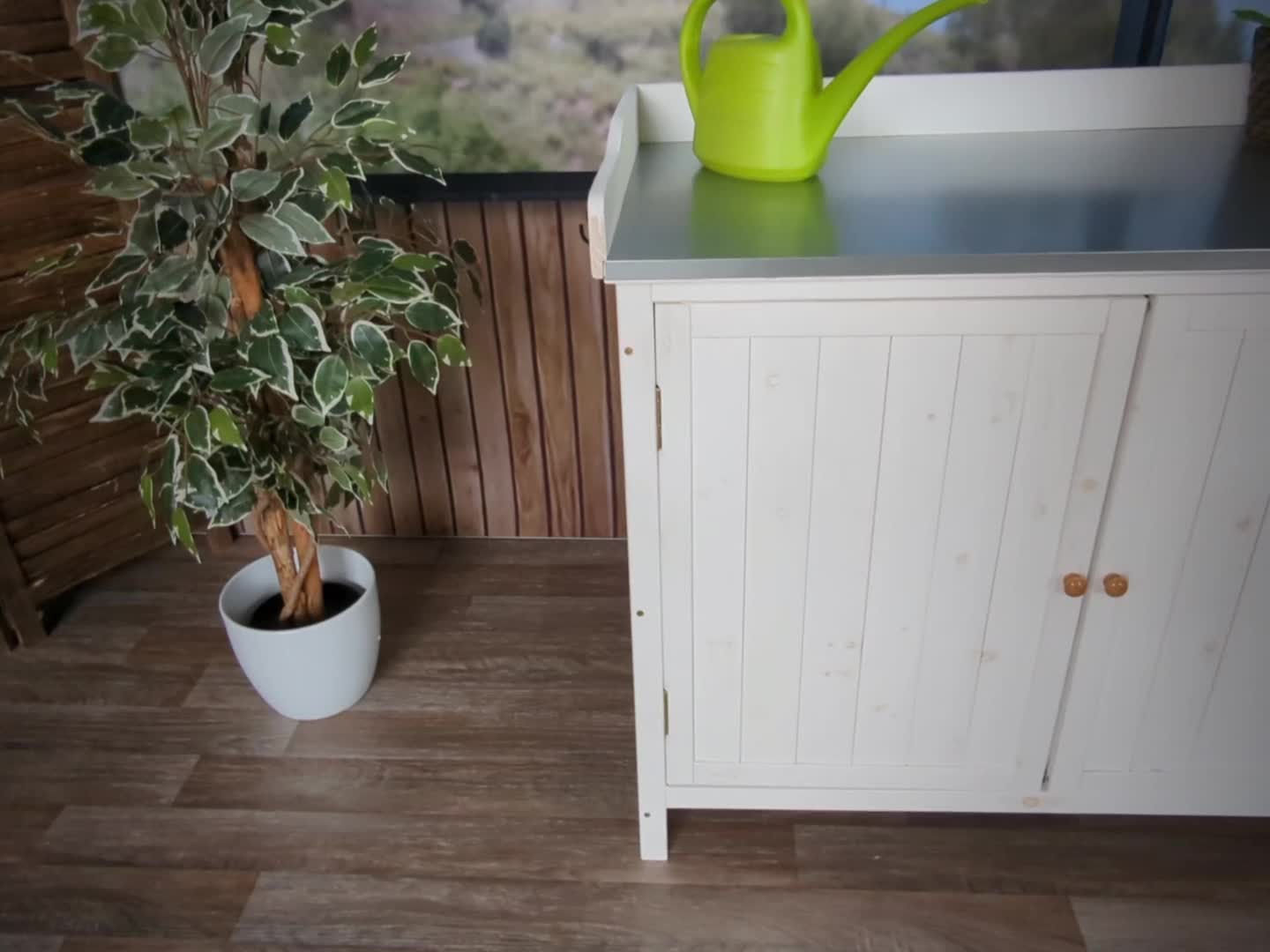 Gartenschrank mit Arbeitsplatte HWC-L69, Pflanztisch, Produktbild-Vorschau 7