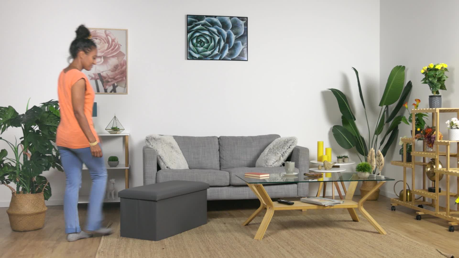 Relaxdays Sitzbank mit Stauraum, Kunstleder, faltbar, Produktbild-Vorschau 7