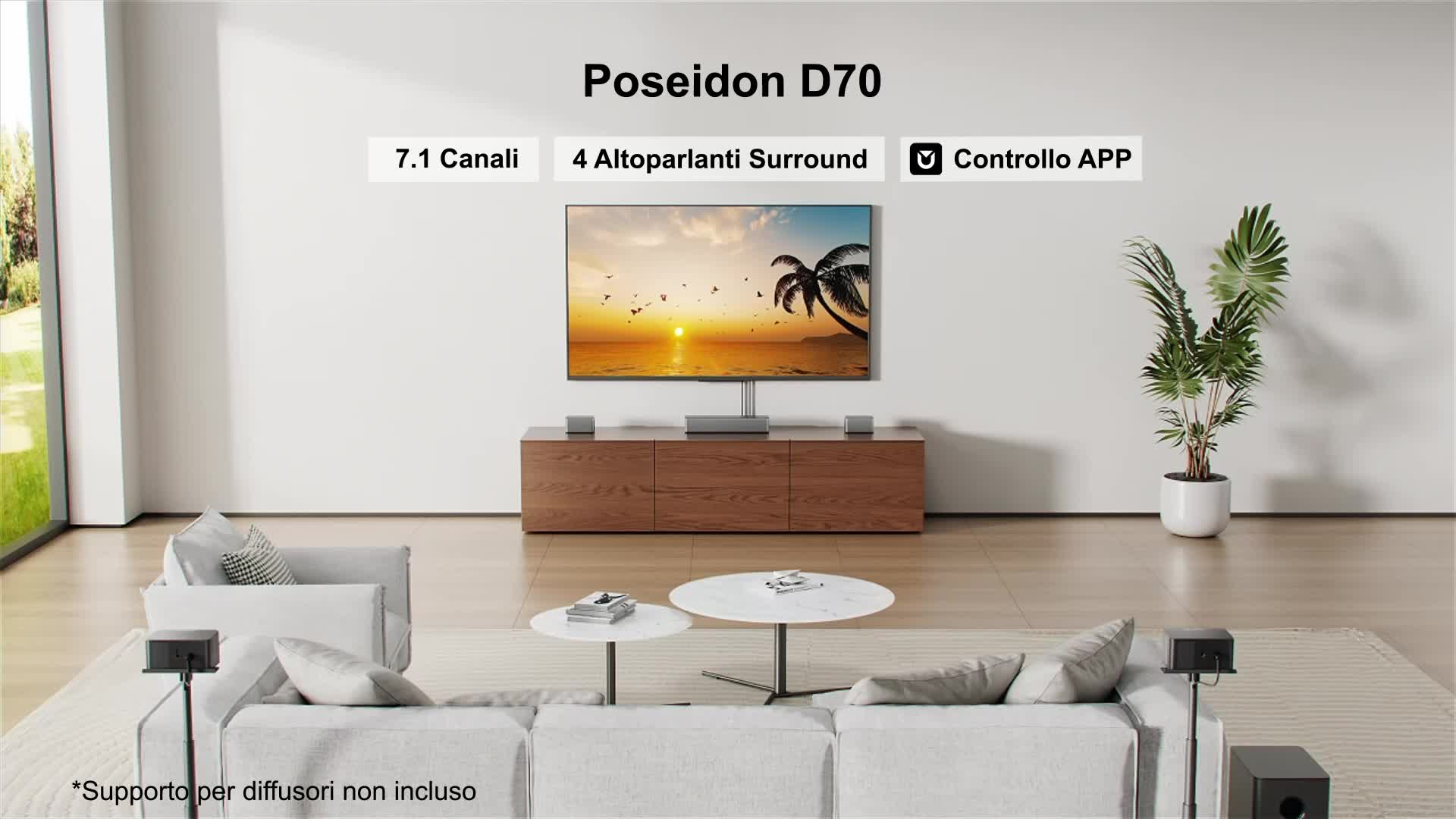 Sistema audio surround virtuale ULTIMEA 7.1 per TV, potenza Anteprima dell’immagine prodotto 7