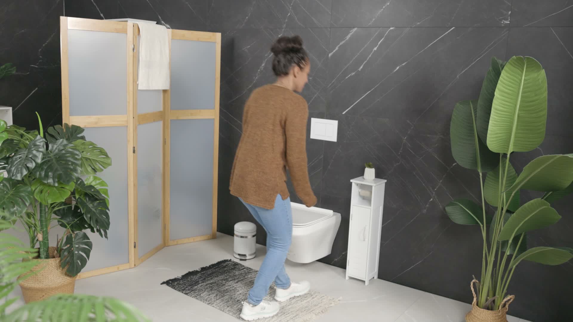 Relaxdays Toilettenpapierhalter stehend, Badezimmeregal Produktbild-Vorschau 7