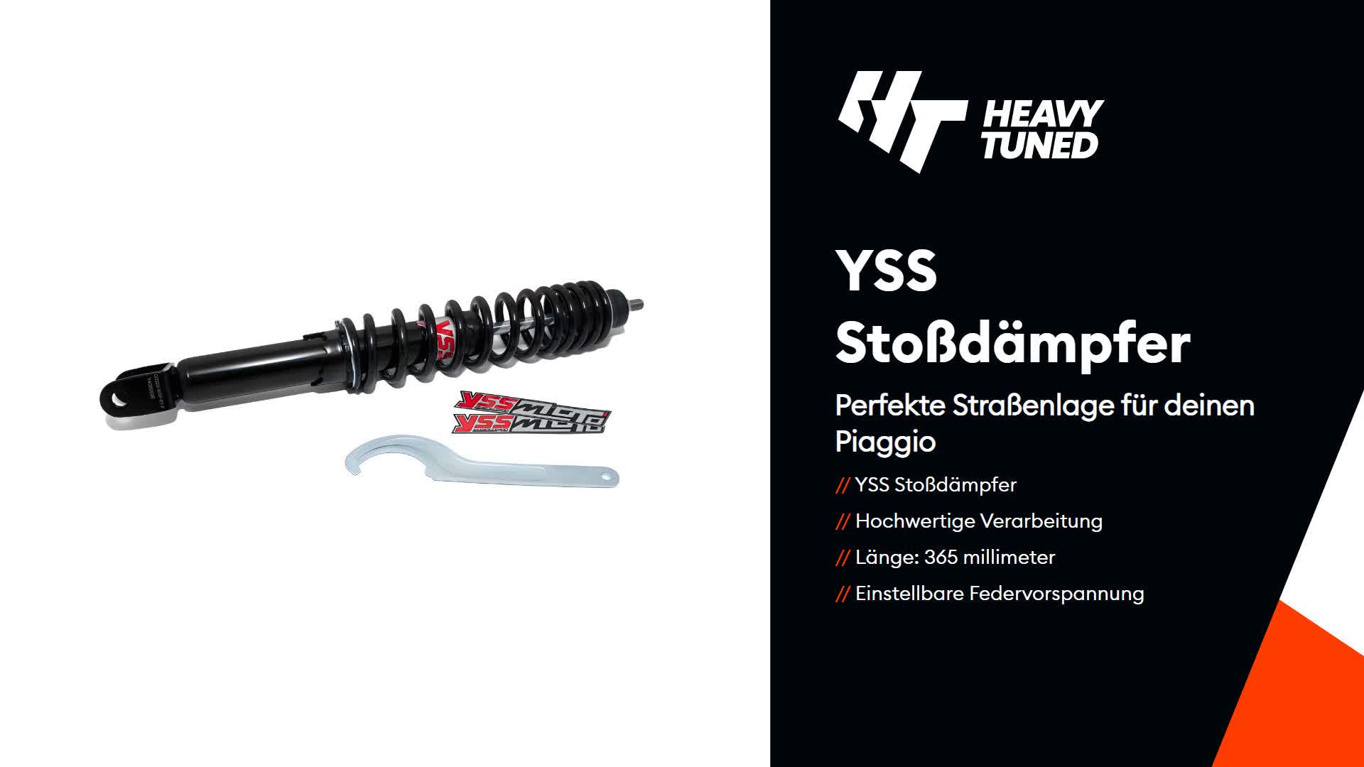 YSS Stoßdämpfer hinten Mono 365 mm kompatibel mit Piaggio Produktbild-Vorschau 2