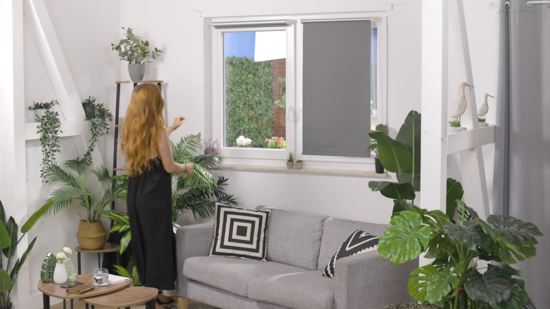 Relaxdays Thermorollo, ohne Bohren, Klemmfix, Kettenzug, Produktbild-Vorschau 7