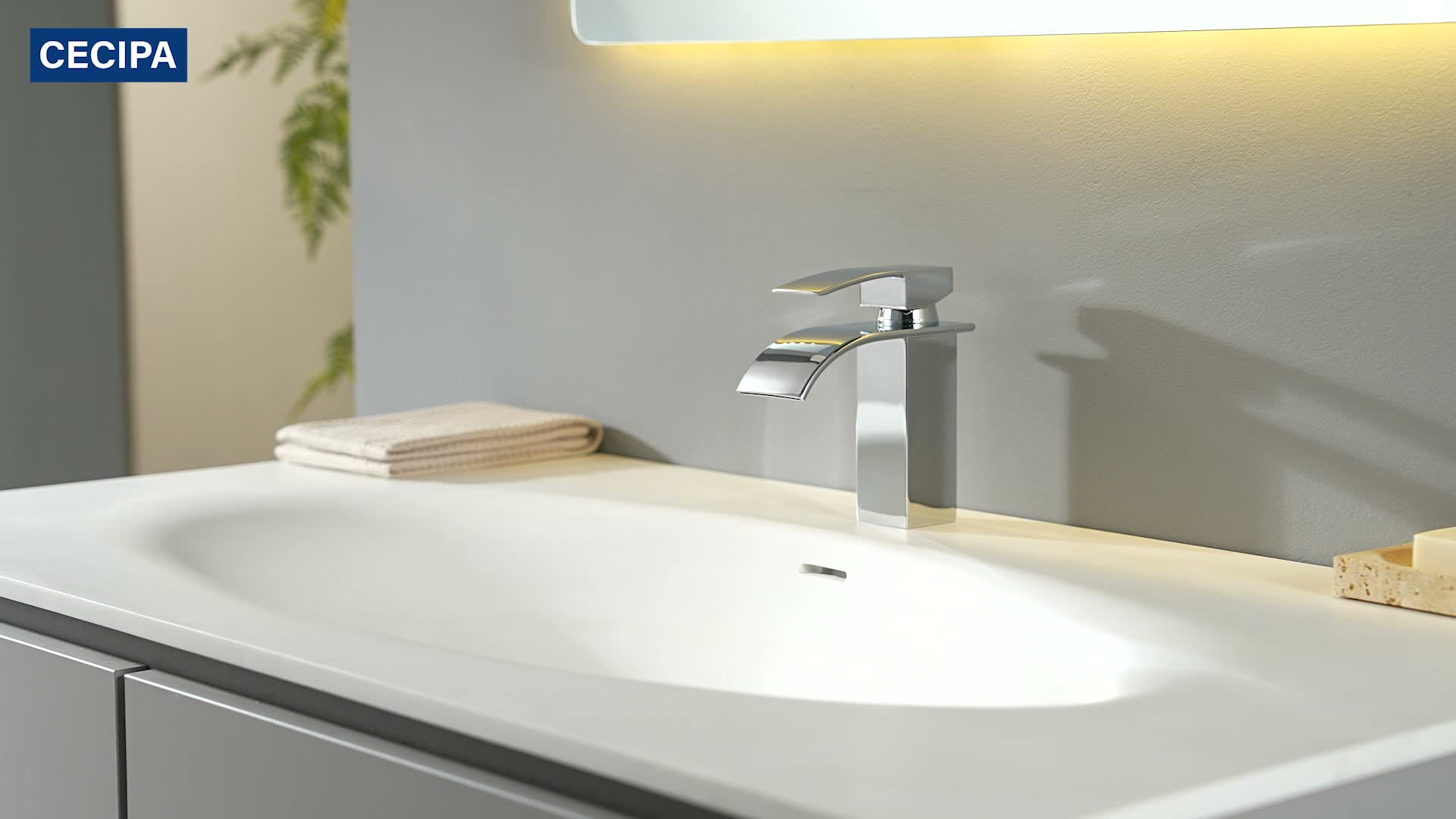 CECIPA MAX Wasserhahn Bad Schwarz,Wasserfall Produktbild-Vorschau 7