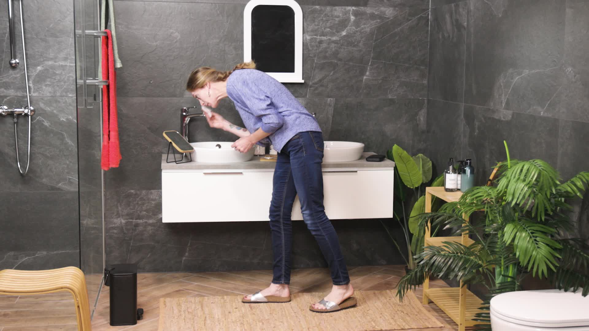 Relaxdays Mülleimer Bad, 5 l, Kosmetikeimer mit Soft-Close, Produktbild-Vorschau 7