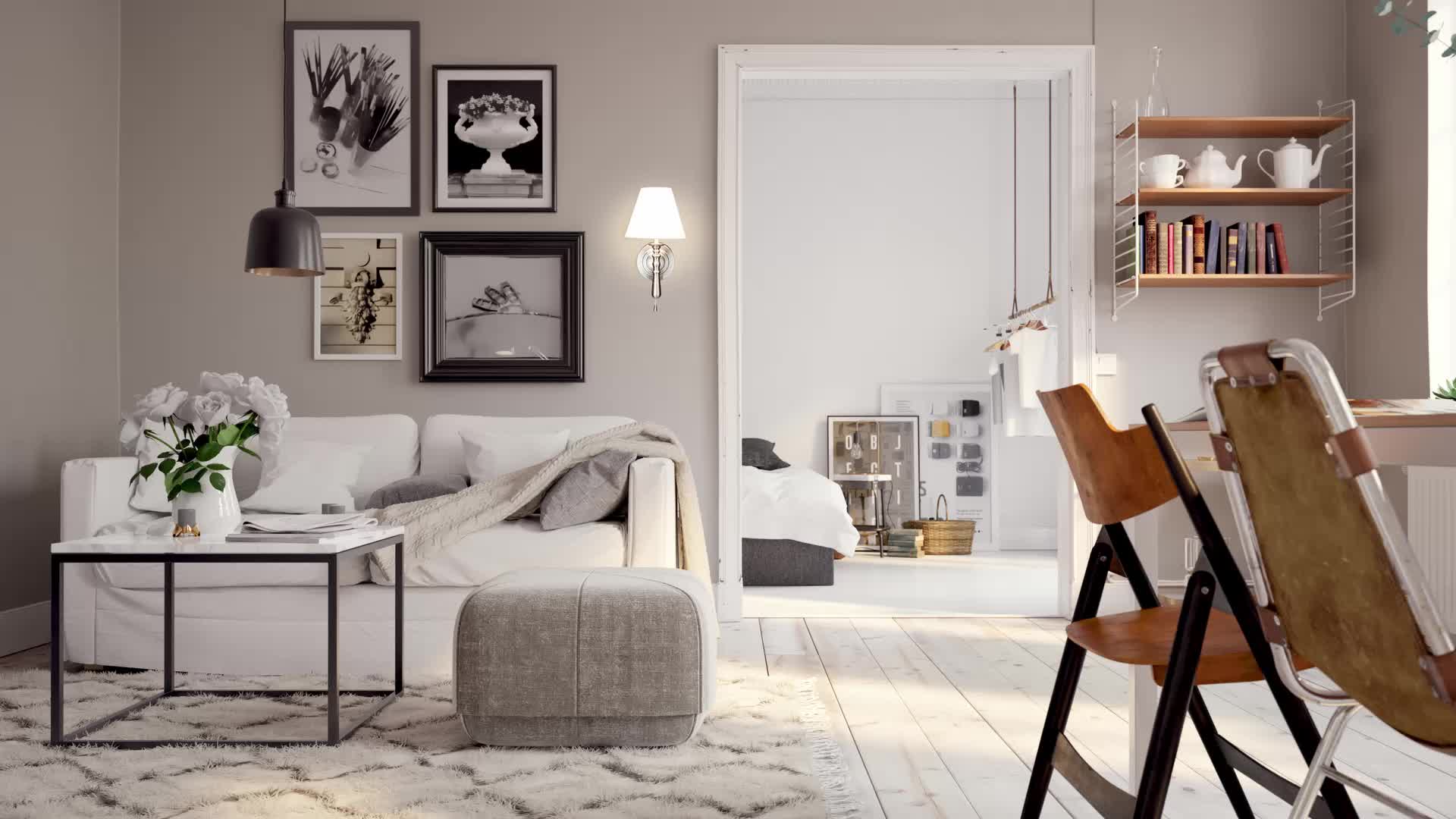 Relaxdays Wandlampe mit Schirm, innen, Zugschalter, Flur & Produktbild-Vorschau 7