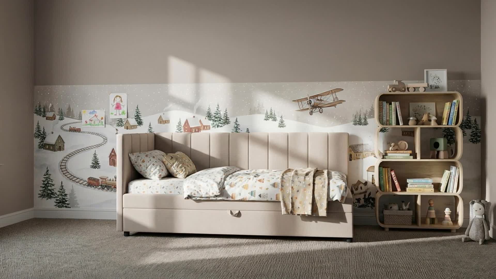 Tagesbett 80x180 - Grau - Recamiere mit Schlaffunktion - Produktbild-Vorschau 7