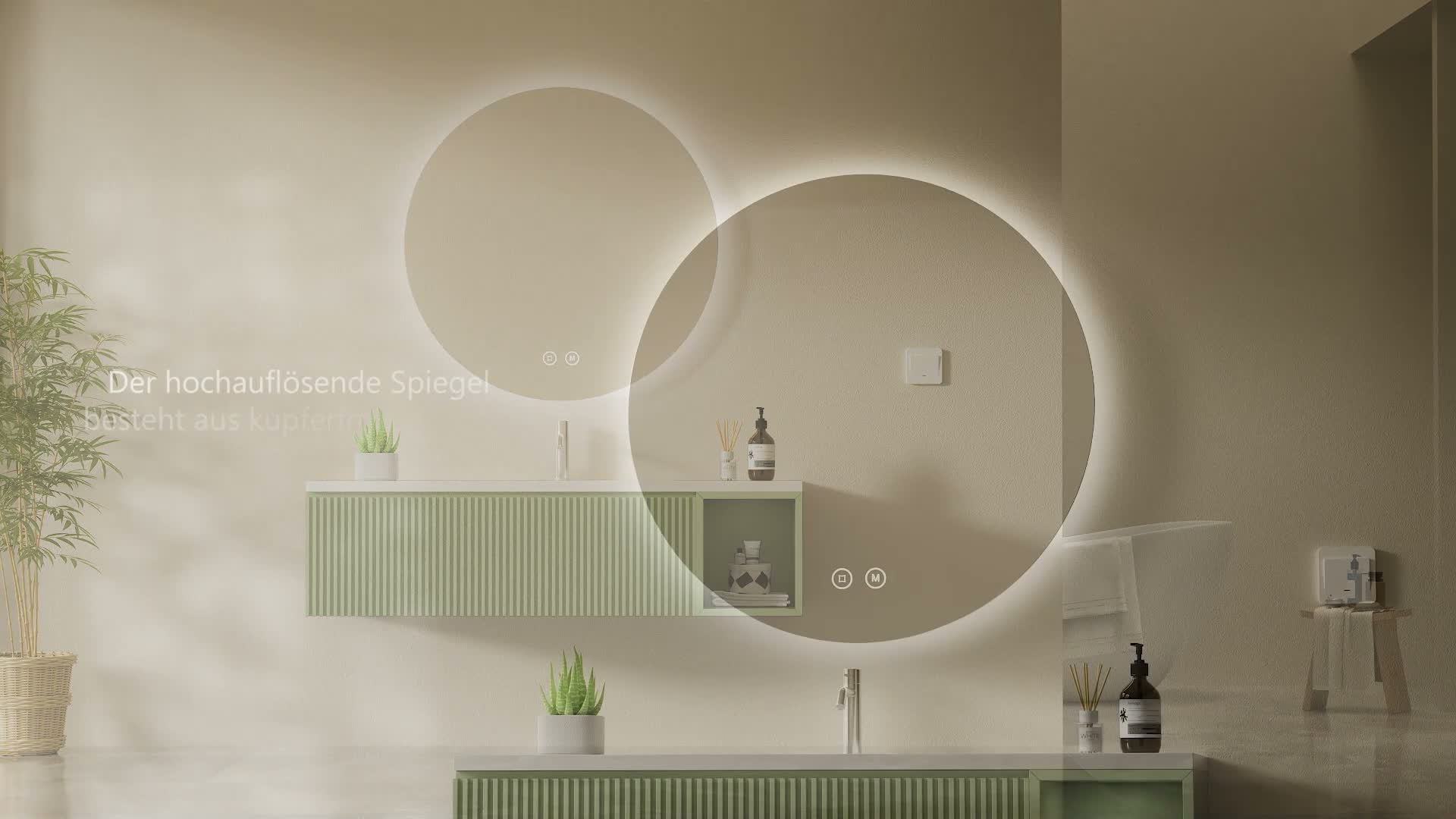 S'AFIELINA LED Badspiegel Rund Badezimmerspiegel Produktbild-Vorschau 7
