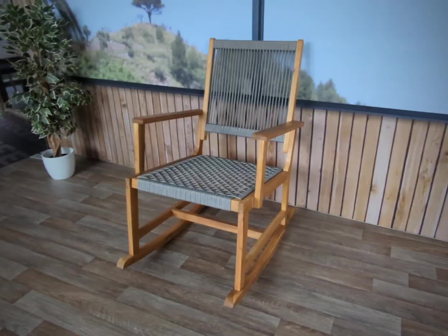 Schaukelstuhl HWC-P73, Garten Outdoor Wippstuhl Relaxstuhl Produktbild-Vorschau 7