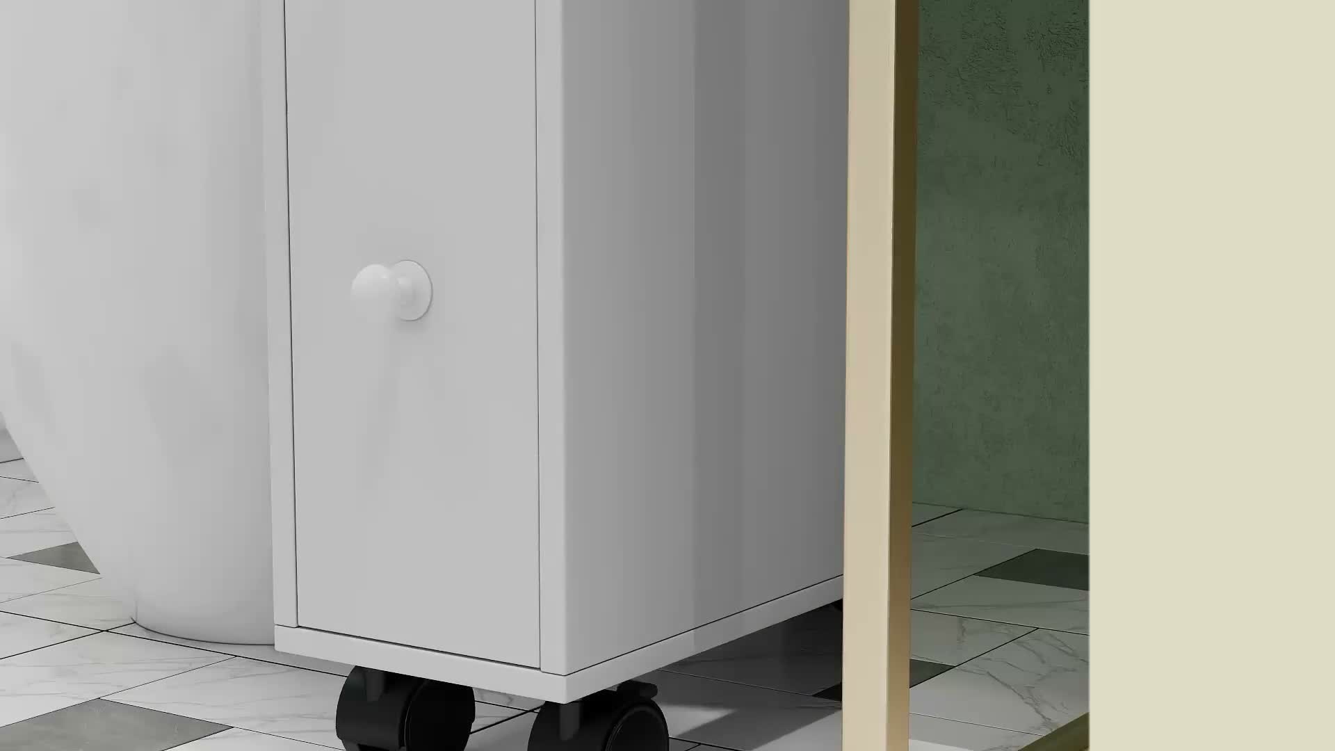 kleankin Badezimmerschrank mit Rollen, Nischenschrank mit Produktbild-Vorschau 7