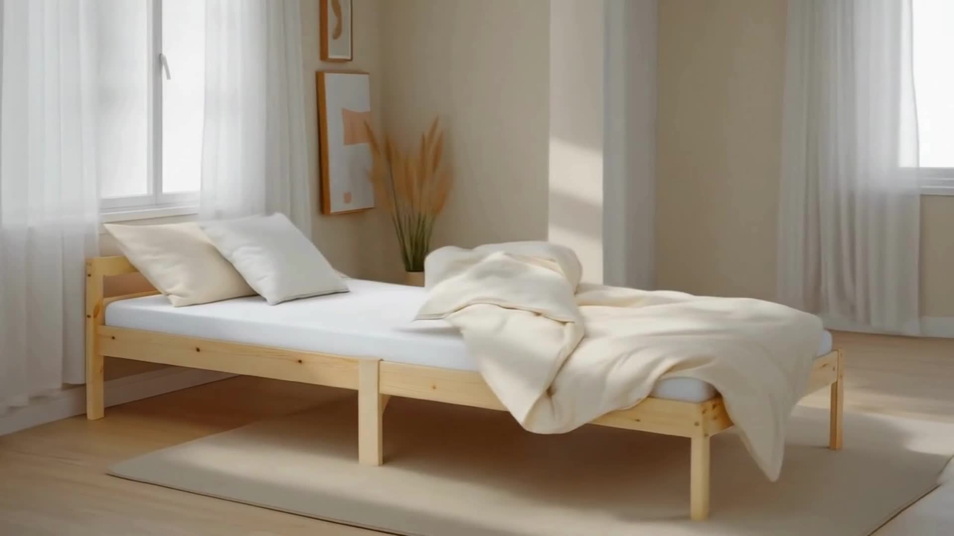 Homestyle4u Holzbett 90x200 Jugendbett Einzelbett Bett mit Produktbild-Vorschau 7