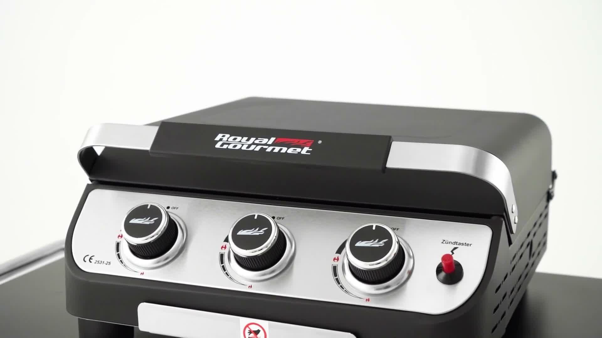 Royal Gourmet Gasgrill kompakte Gasplancha mit 3 Brennern, Produktbild-Vorschau 7