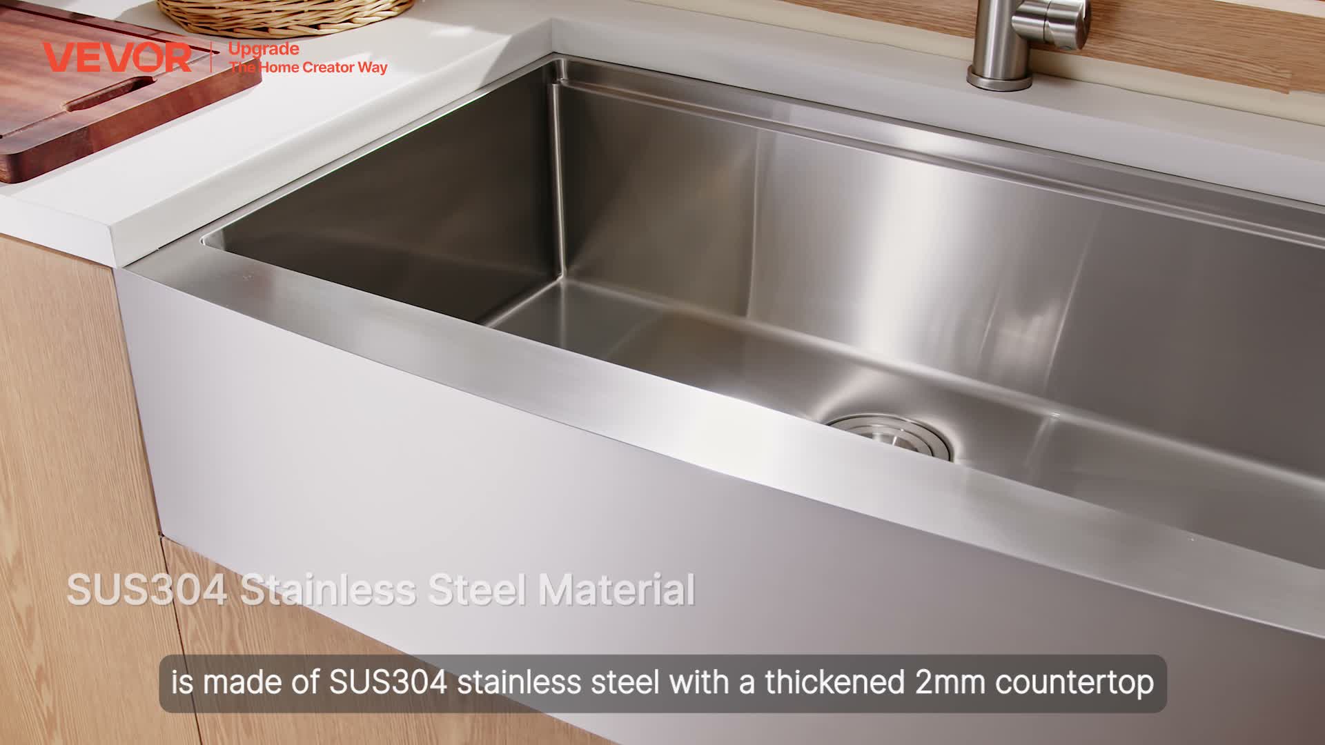 VEVOR Einbauspüle 850 x 460 x 236 mm, Einbauspülbecken mit Produktbild-Vorschau 7