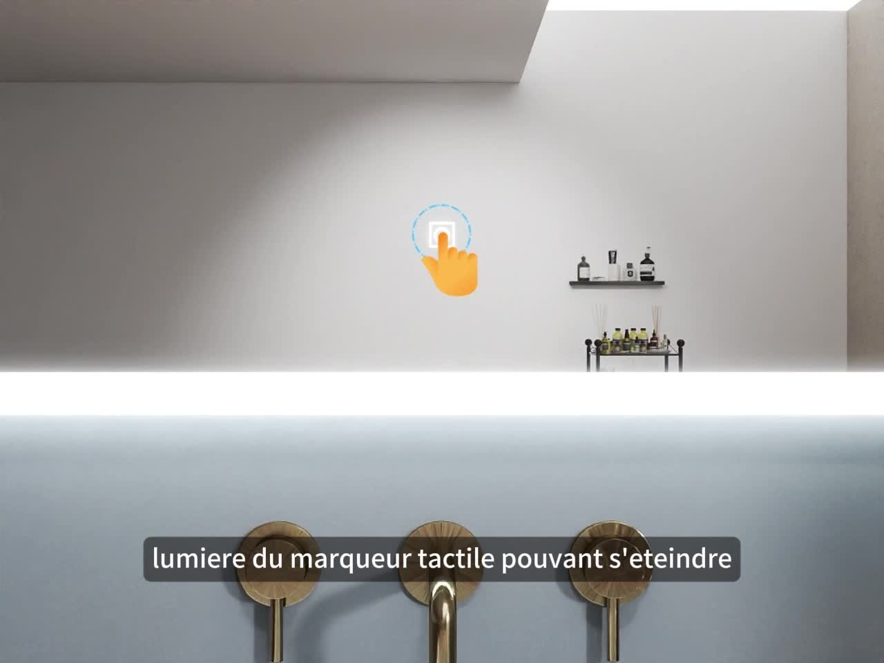 Miroir lumineux 80x60cm,3 couleurs + dimmable + anti-buée + Voir les images du produit 5