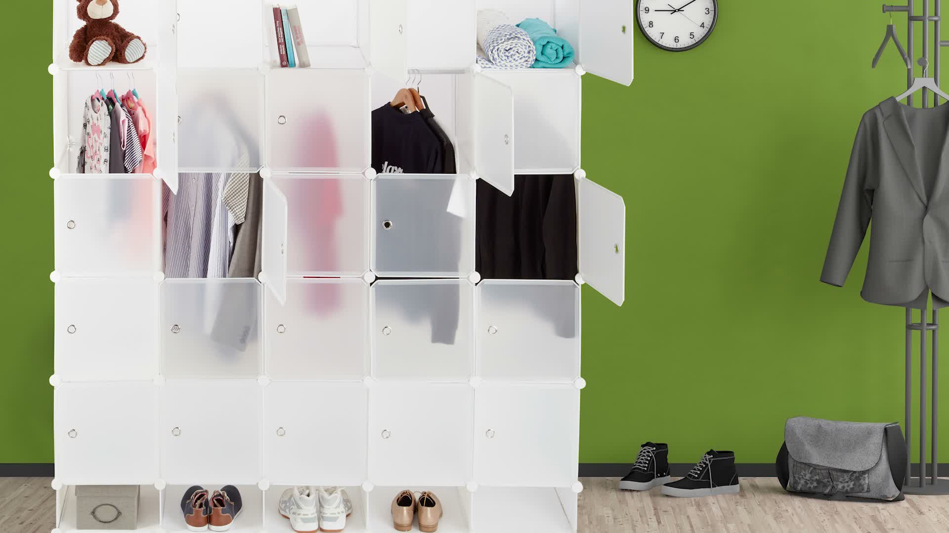 Relaxdays XXL Kleiderschrank Stecksystem, 25 Fächer, groß, Produktbild-Vorschau 7