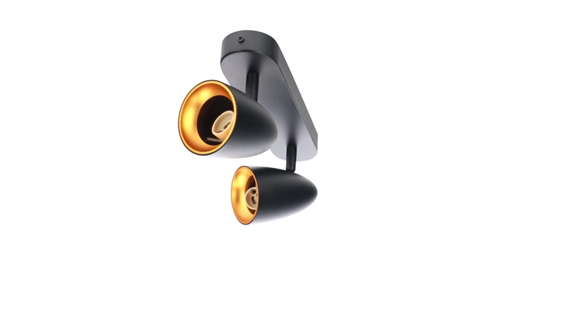 OVO 2 Black Gold podwójny reflektor sufitowy, wstążka, Podgląd zdjęcia produktu 5