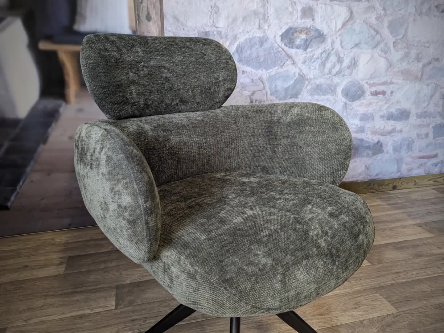 Esszimmerstuhl HWC-O77, Küchenstuhl Polsterstuhl, drehbar Produktbild-Vorschau 7