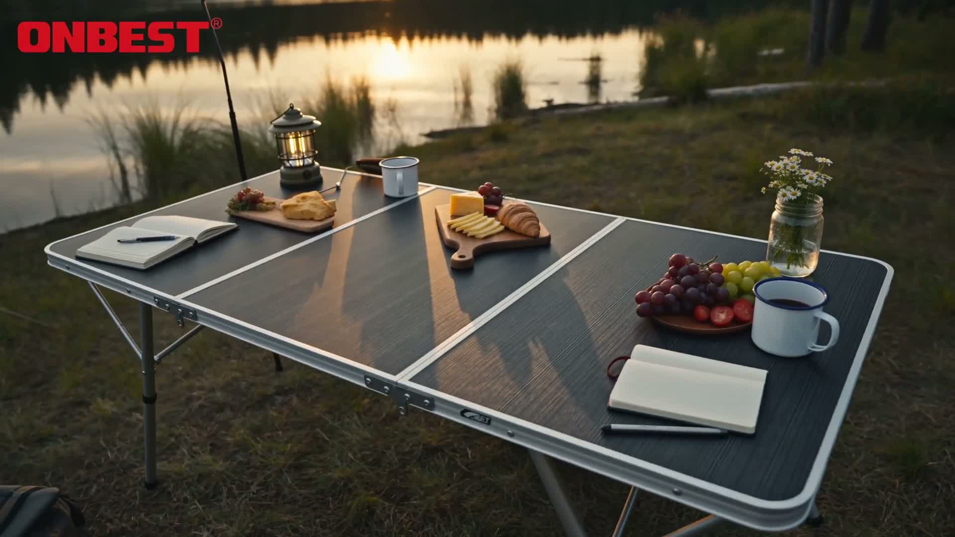 ONBEST Klapptisch | mit Tragegriff | Wetterfest | Produktbild-Vorschau 7