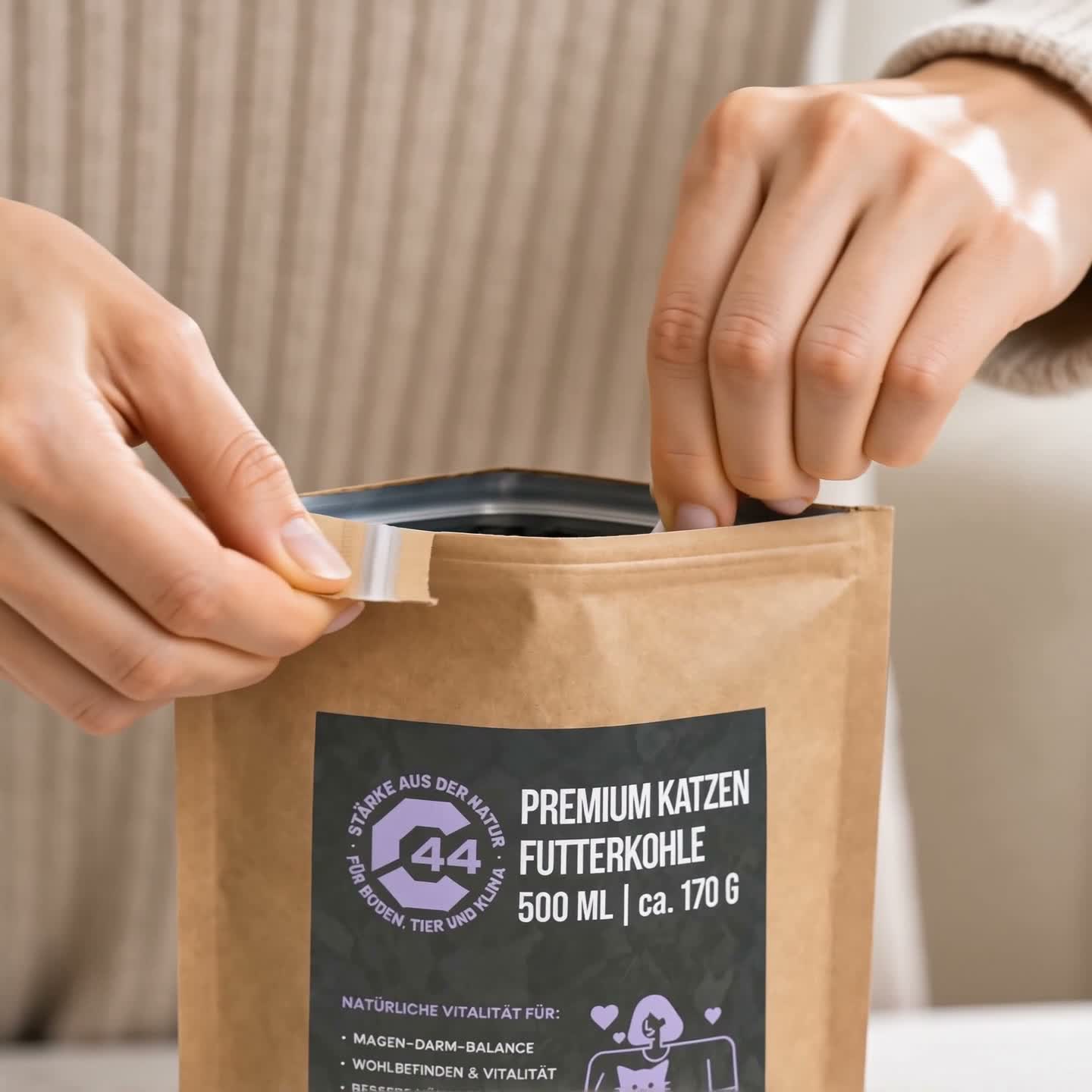 Premium Futterkohle für Katzen EBC-es  – 1L |  Futterkohle Produktbild-Vorschau 7