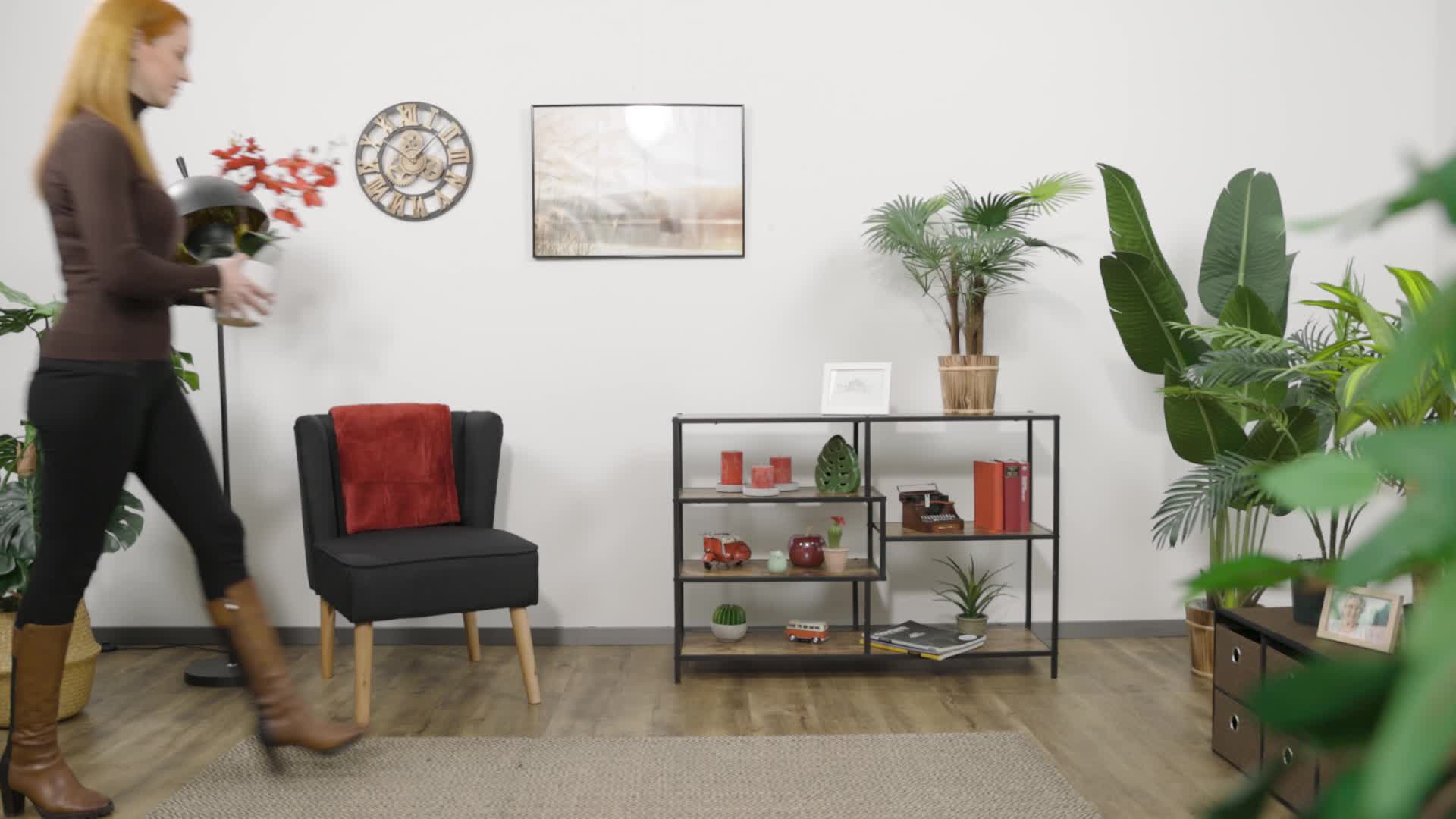 Relaxdays Regal im Industrial Style, 5 Ablagen, Holzoptik, Produktbild-Vorschau 7