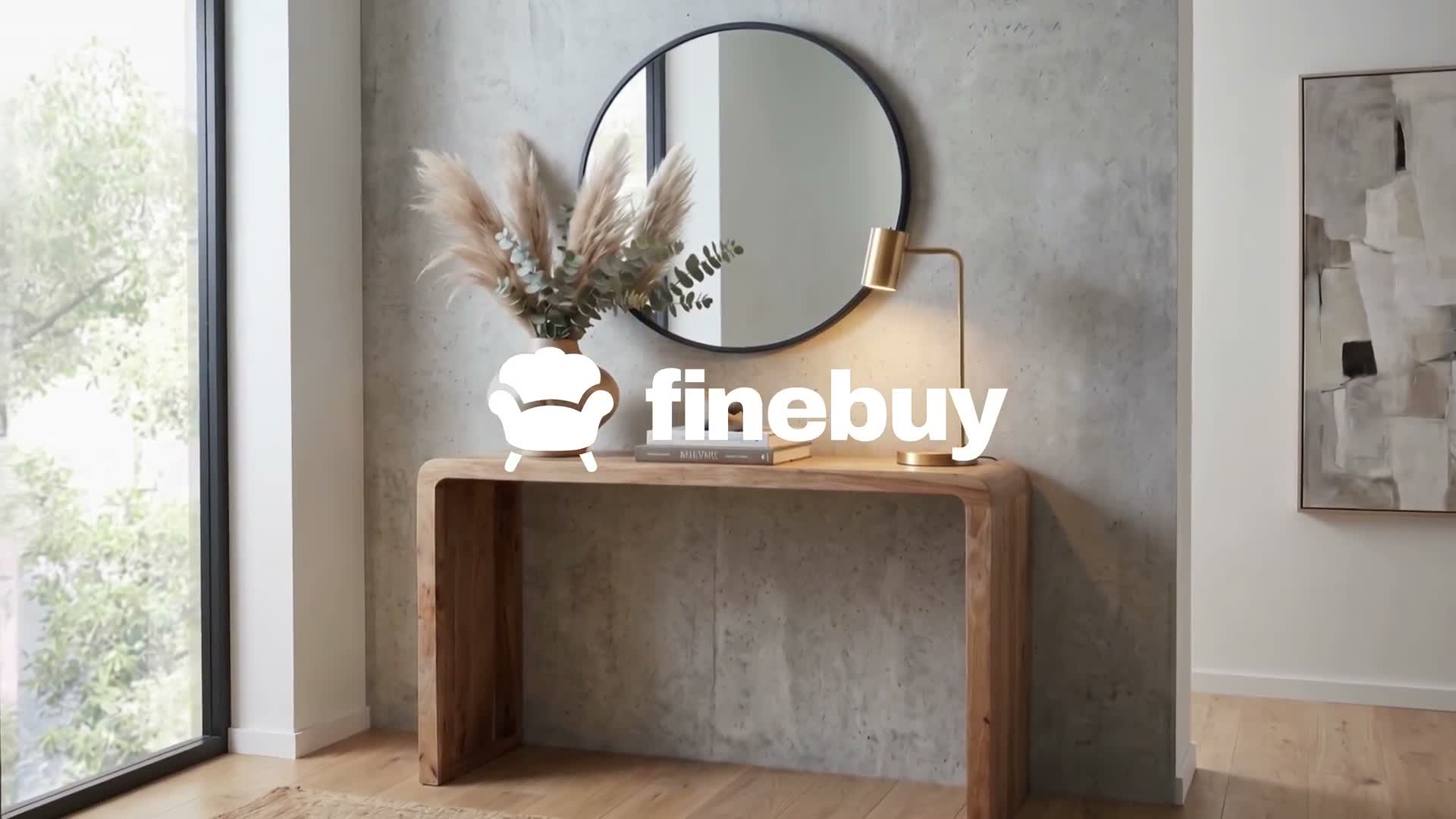FineBuy Konsolentisch Akazie Massivholz 120cm Schmal Produktbild-Vorschau 7