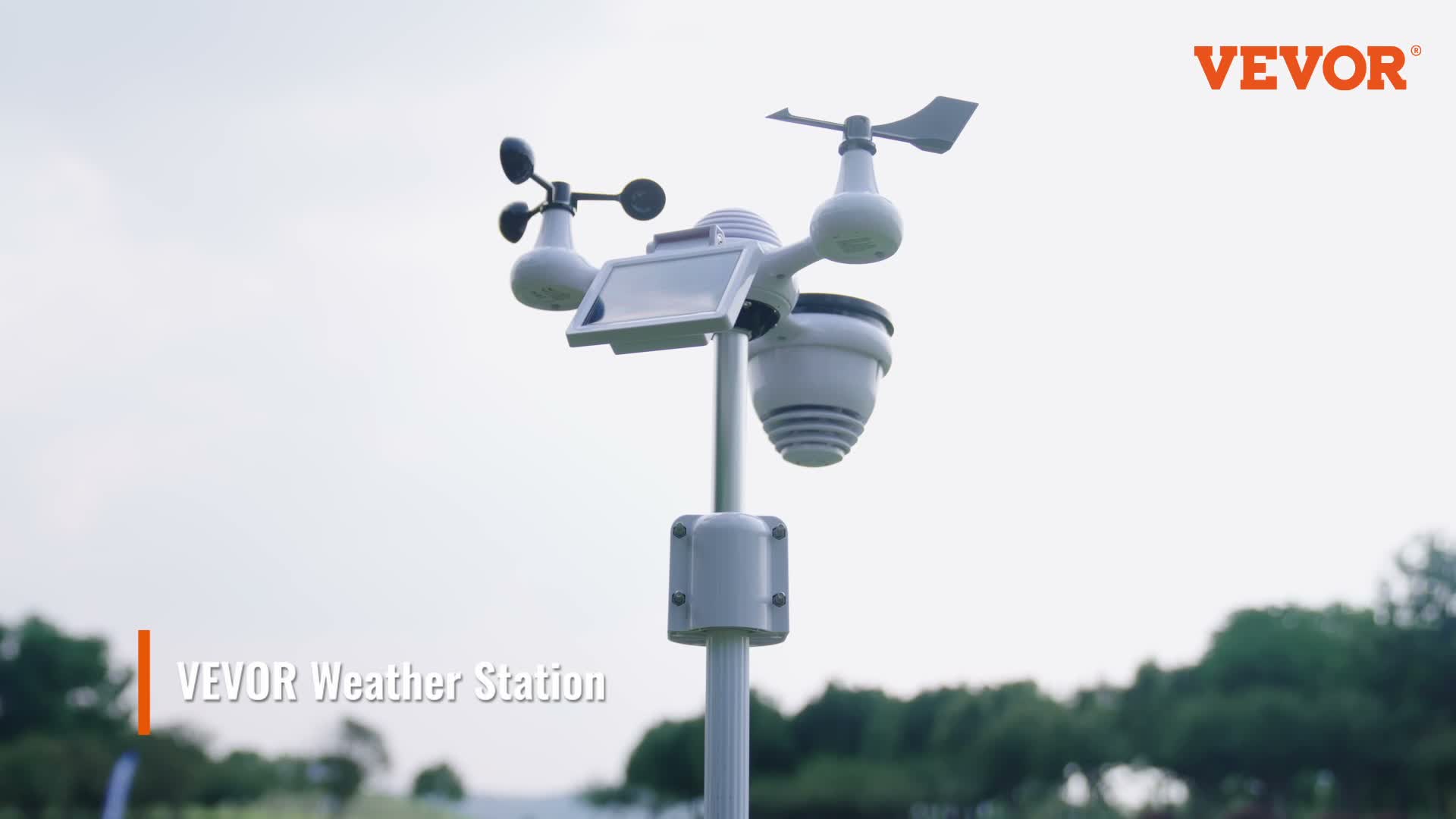 VEVOR Funkwetterstatione 7in1 Solar Wettercenter 7,5 Zoll Produktbild-Vorschau 7