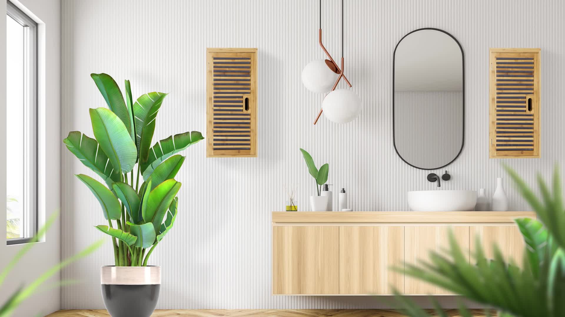 Relaxdays Badezimmer Hängeschrank aus Bambus, 2 Ablagen mit Produktbild-Vorschau 7