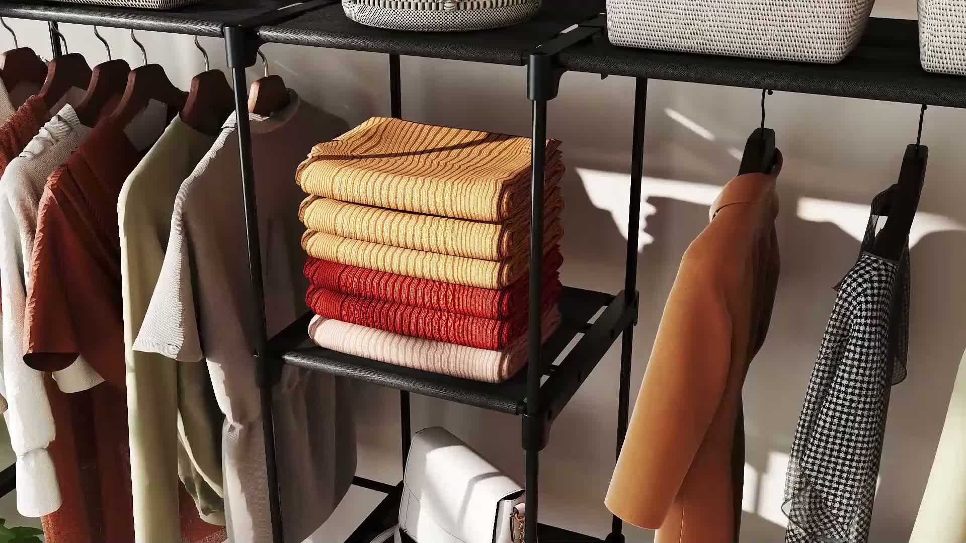 HOMCOM Kleiderschrank offen, 4 Stock Kleiderständer mit 2 Produktbild-Vorschau 7