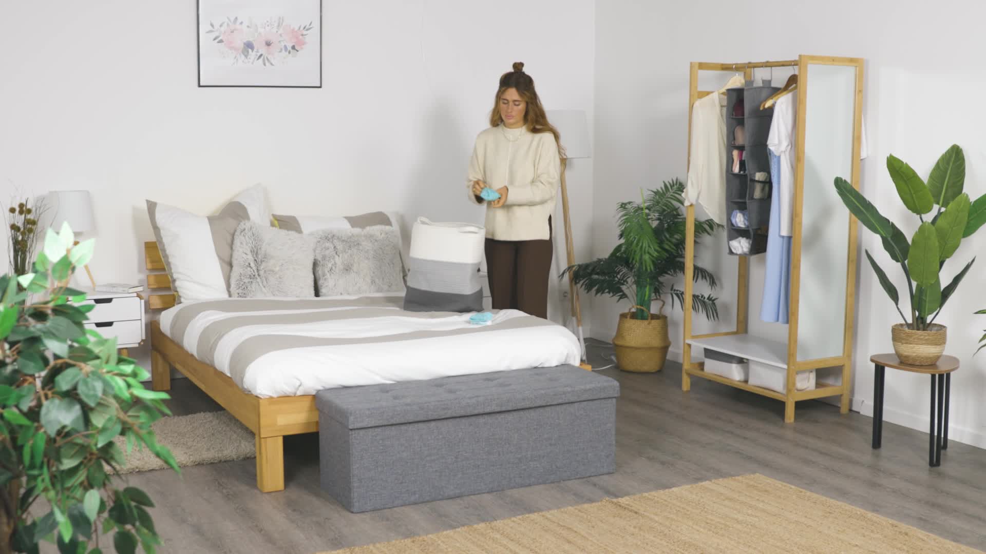 Relaxdays Kleiderschrank Hängeregal, 6 Fächer, Stoff, HBT: Produktbild-Vorschau 7