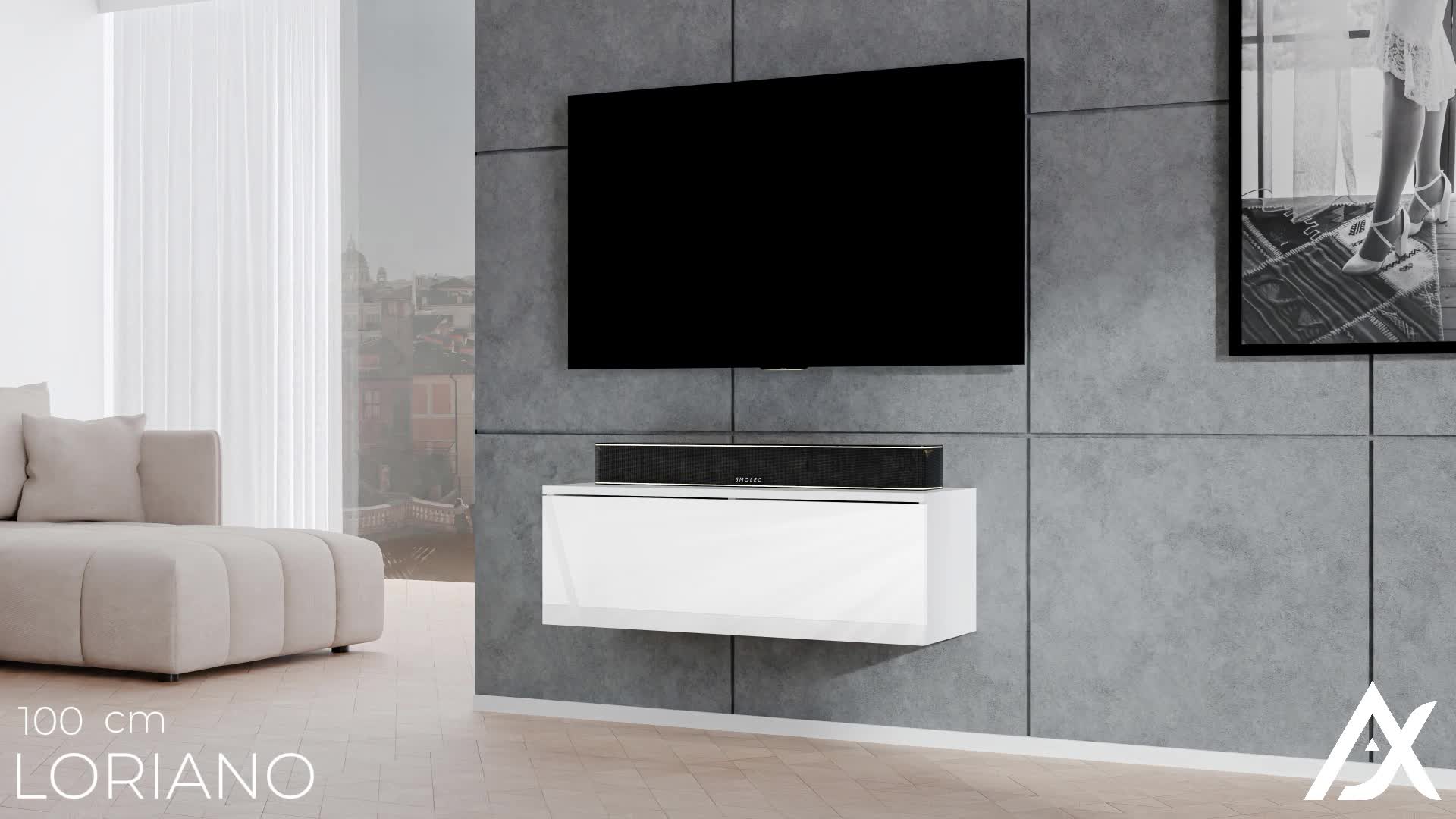 AX LIVING Buffet bas beige Loriano 2x100 cm TV Board debout Voir les images du produit 7