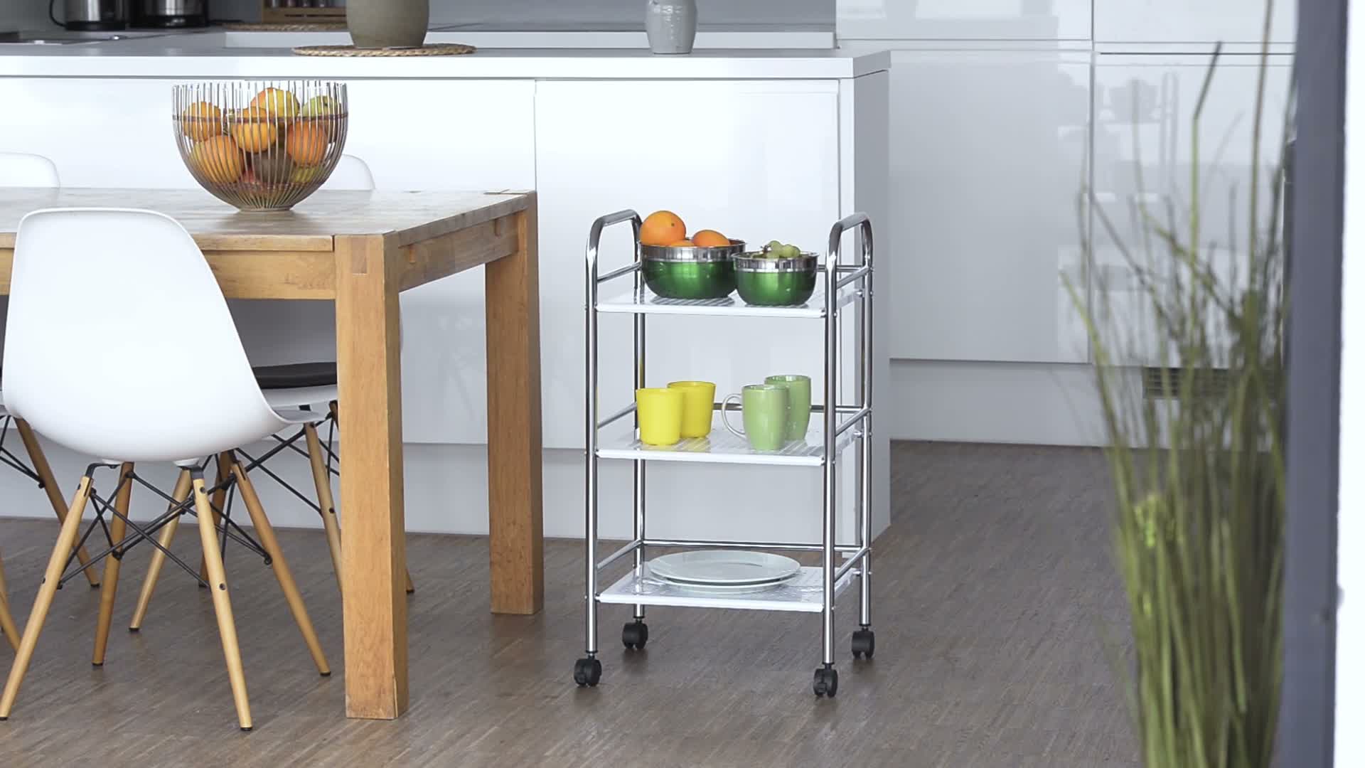 Relaxdays Servierwagen Metall mit 3 Ablagen, Etagen Produktbild-Vorschau 7