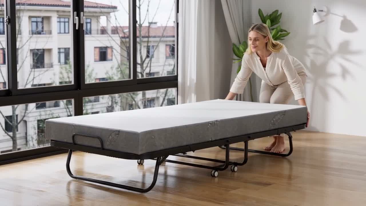 Jayseuw 90x200cm Gästebett klappbar mit Matratze bis 150kg, Produktbild-Vorschau 7