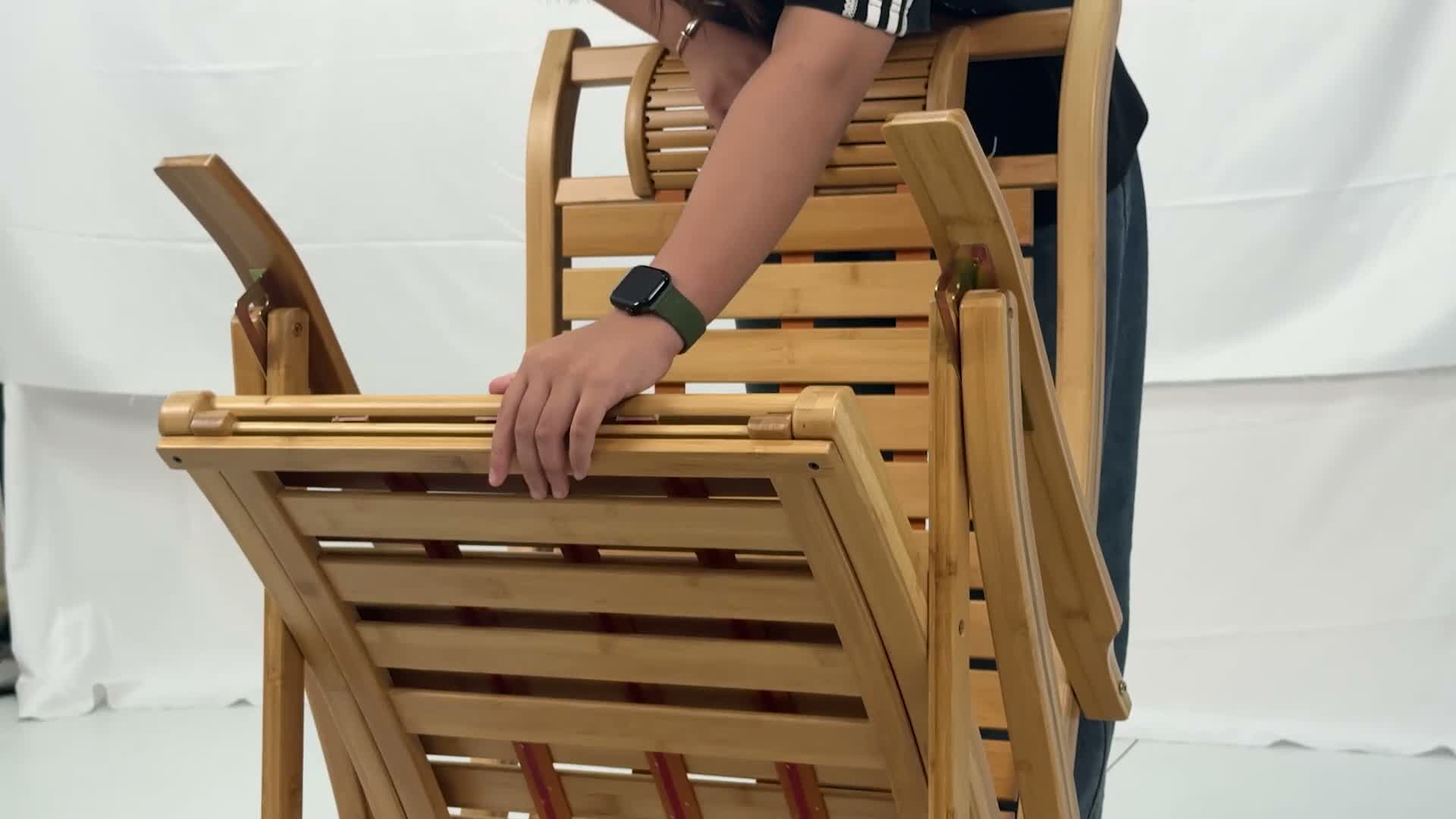FATIVO Gartenliege aus Bambus: Relaxliege Sonnenliege, Produktbild-Vorschau 7