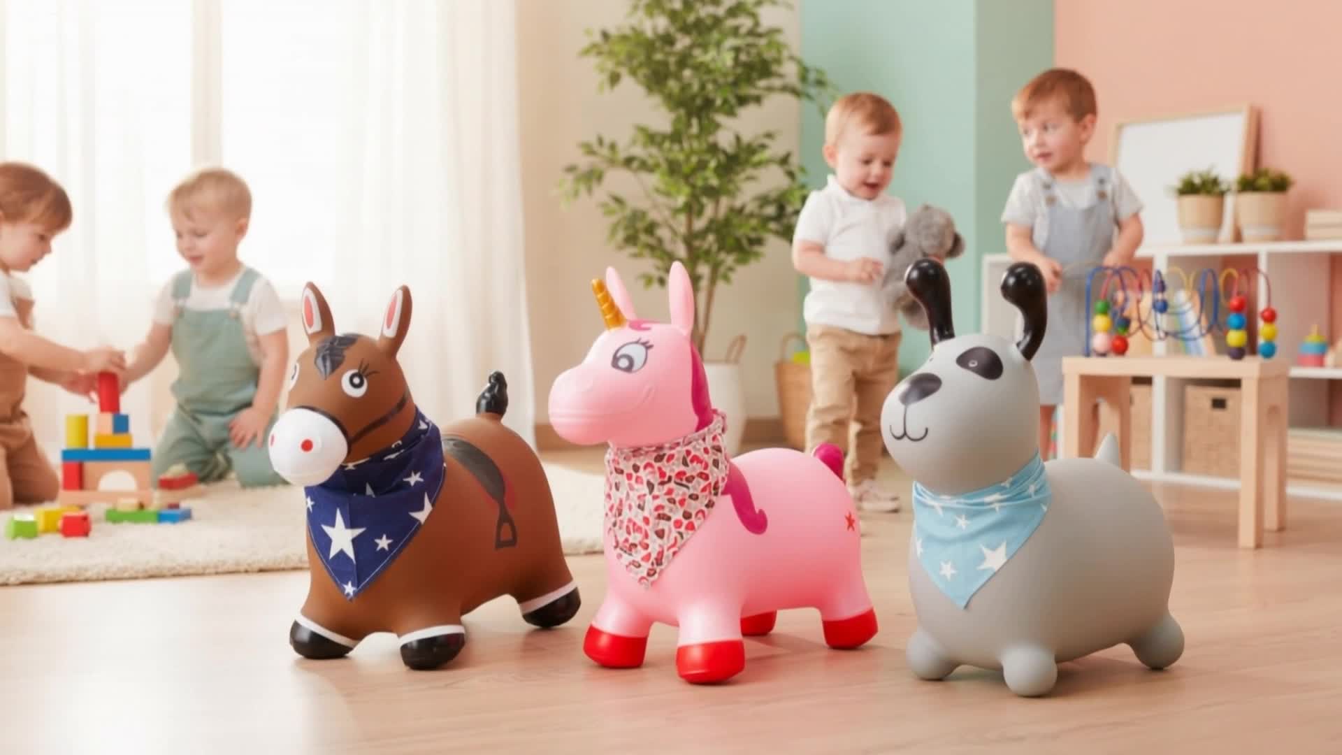 Skoczek dla dzieci do skakania na roczek z pompką Konik Podgląd zdjęcia produktu 7