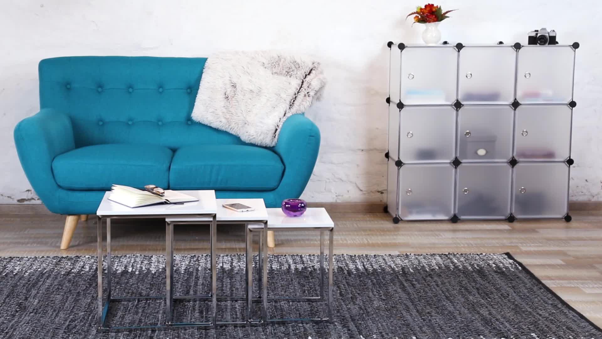 Relaxdays Regalsystem mit Türen, Raumteiler Kunststoff, Produktbild-Vorschau 7