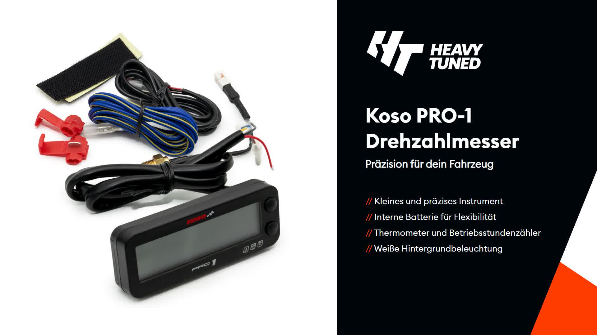 KOSO Pro-1 LCD-Multifunktions-Drehzahlmesser schwarz Produktbild-Vorschau 7