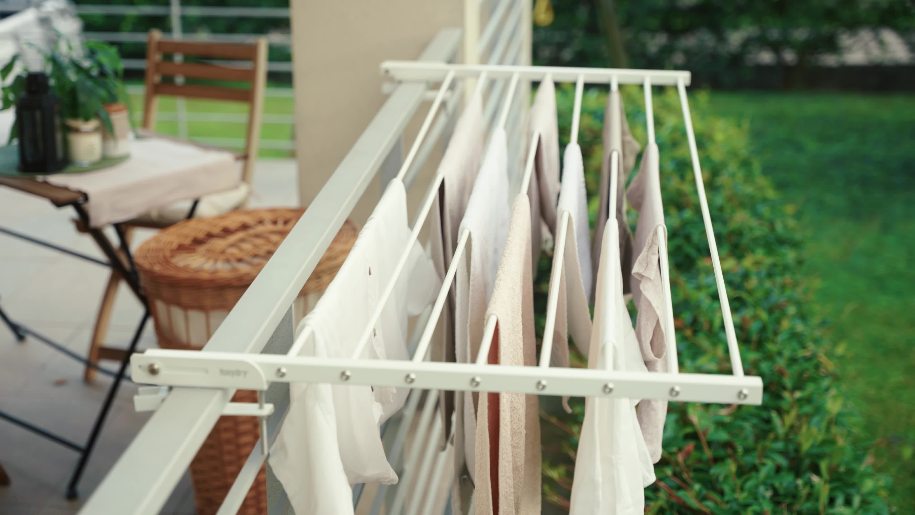 Aluminium-Wäschetrockner für Balkon, ohne Bohren, rostfrei Produktbild-Vorschau 7