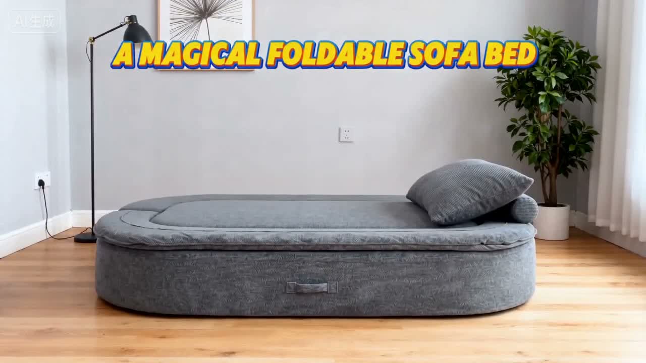 Faltbares Sofa Bett 2-in-1, Futon Schlafsofa mit 2 Kissen Produktbild-Vorschau 7