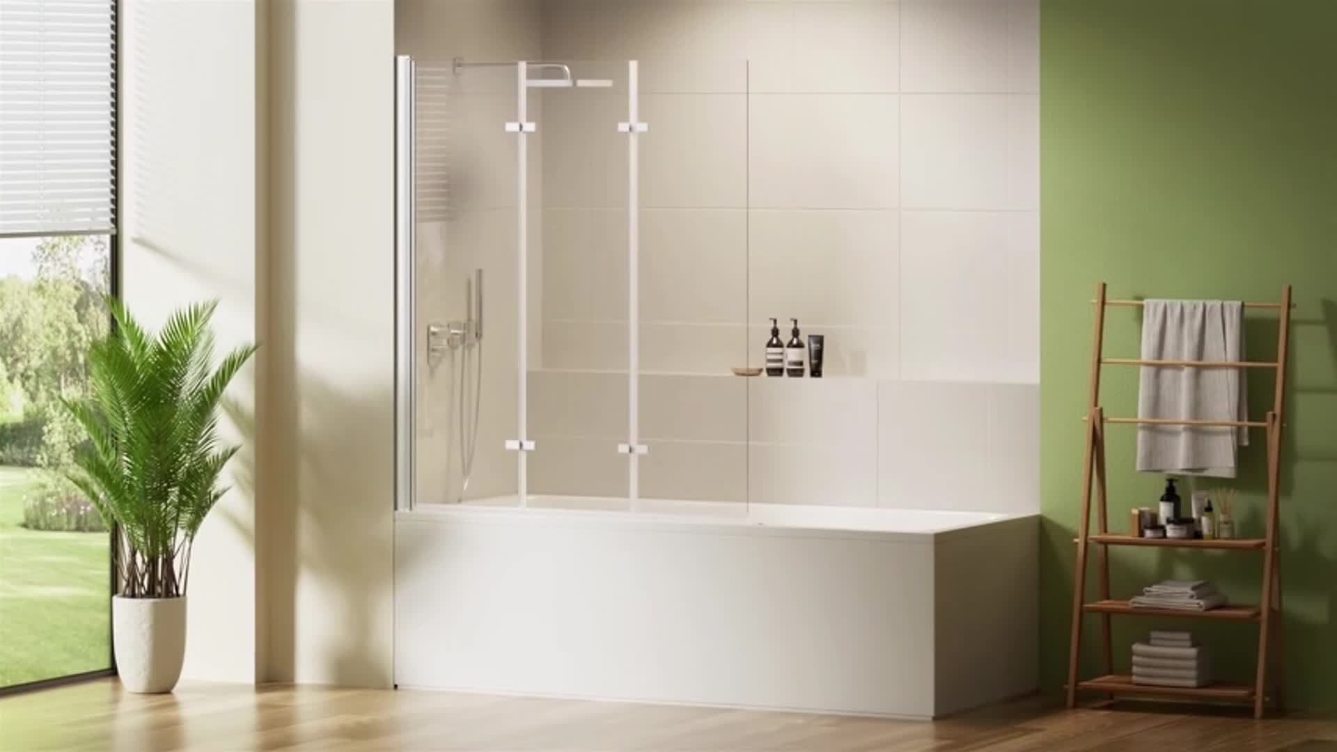 S'AFIELINA Duschabtrennung für Badewanne 100 x 140 cm Produktbild-Vorschau 7