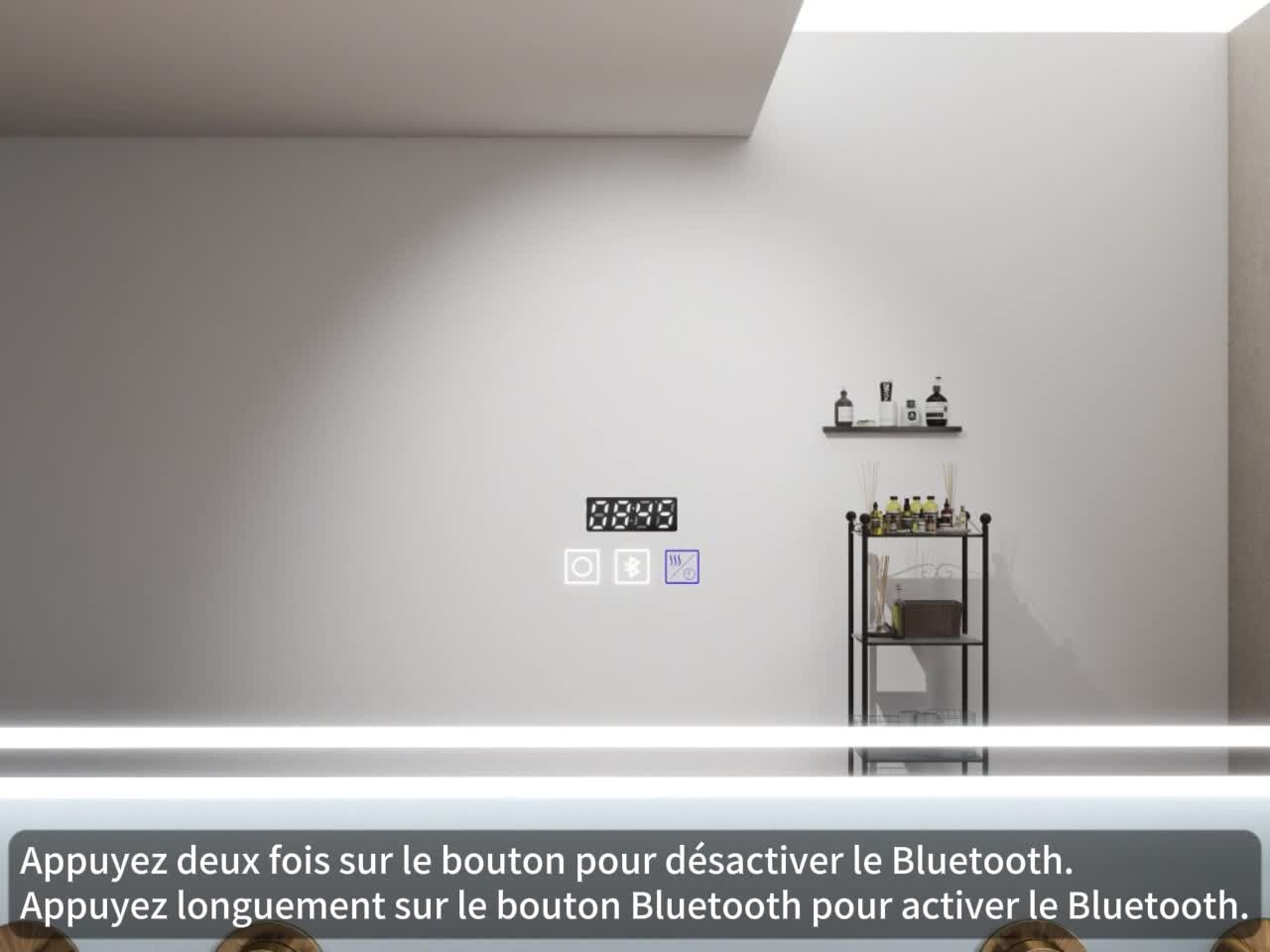 Miroir de salle de bain Bluetooth 120x70 cm, tricolore + Voir les images du produit 7