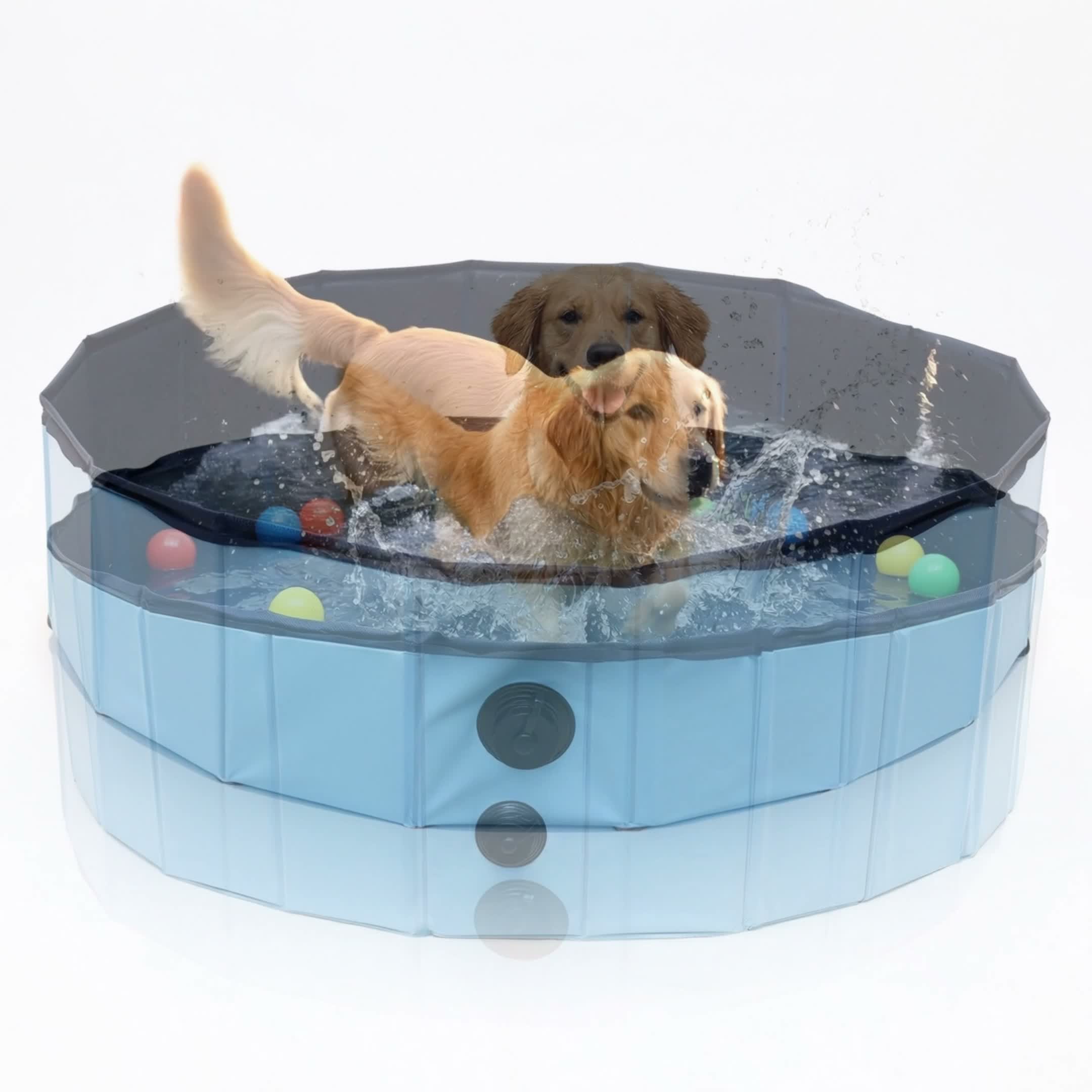 Fiqops Hundepool Sonstiges Hundezubehör Faltbar Hunde und Produktbild-Vorschau 7