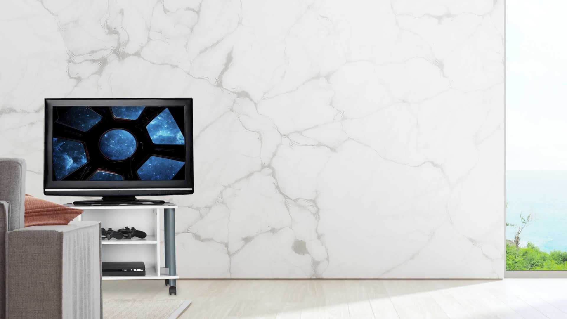 Relaxdays TV Tisch mit Rollen, 2 Fächer, Fernseher Ablage, Produktbild-Vorschau 7