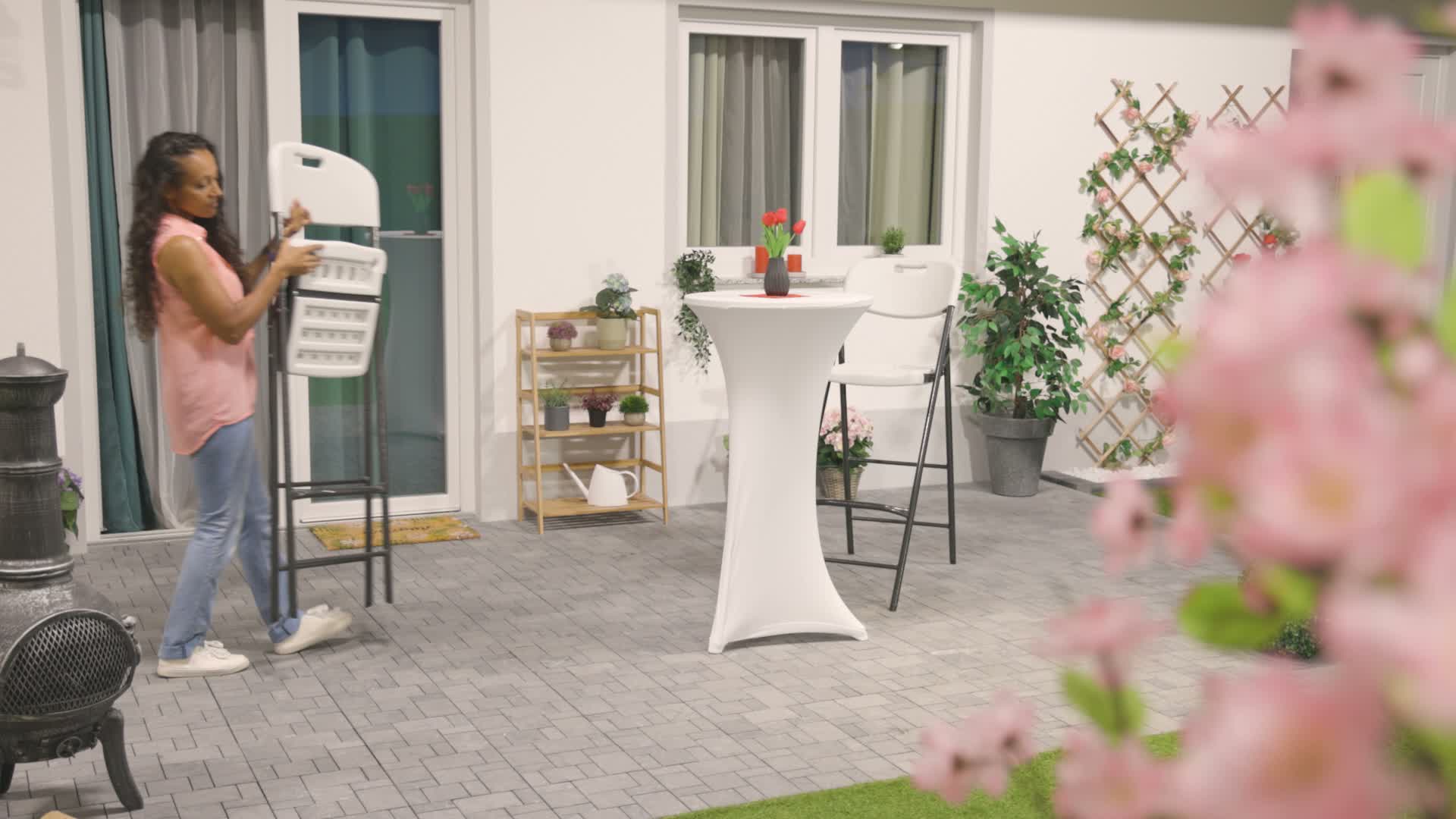 Relaxdays Barhocker klappbar, 2er Set, mit Lehne, HxBxT: Produktbild-Vorschau 7