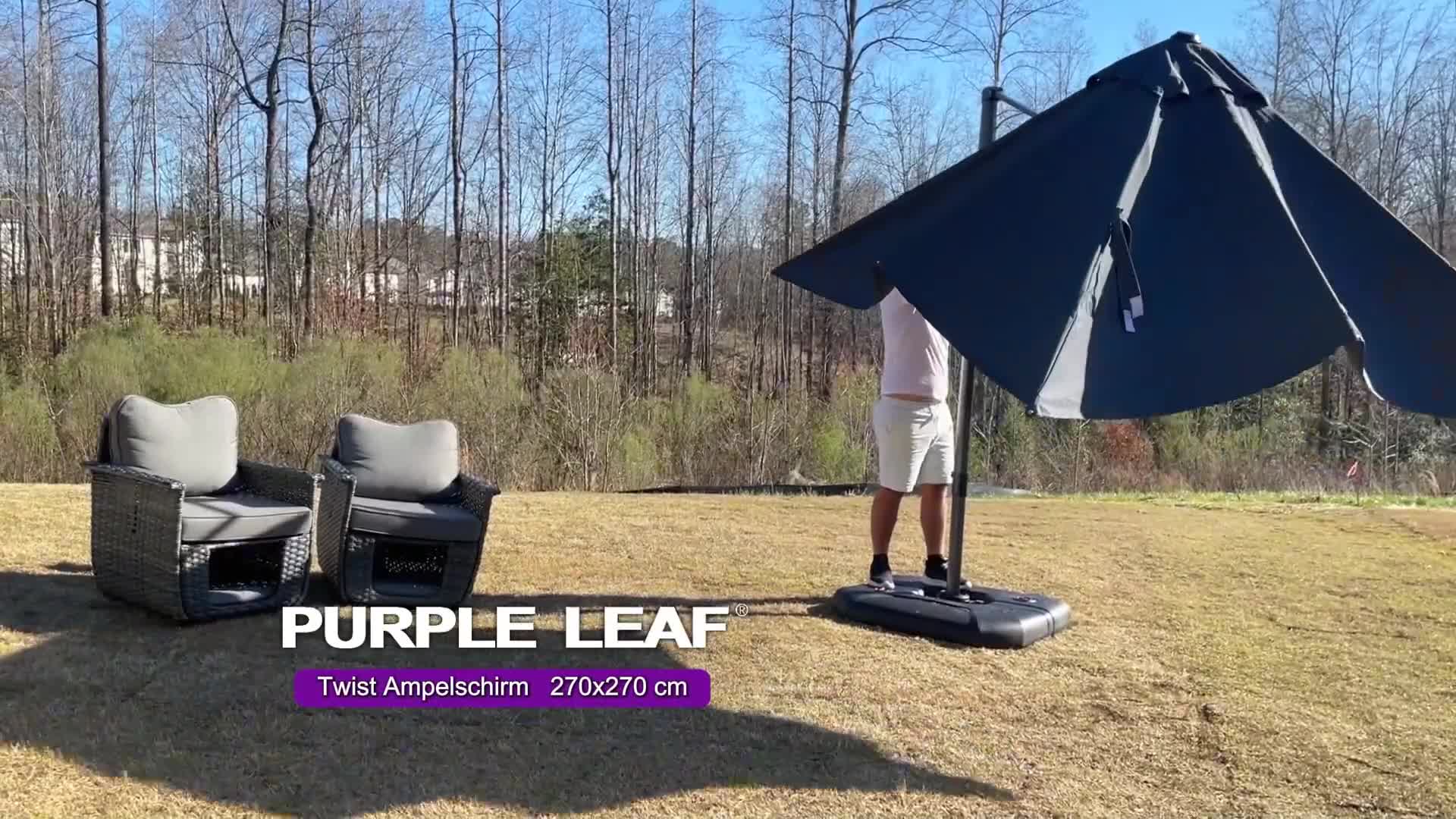 PURPLE LEAF Sonnenschirm Twist, Ampelschirm 360 cm x 270 Produktbild-Vorschau 7