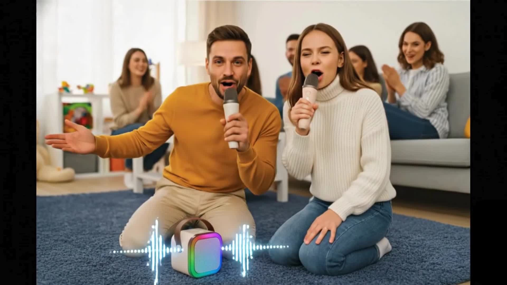 MasterLED Karaoke Bluetooth Lautsprecher mit 2 Mikrofonen, Produktbild-Vorschau 7