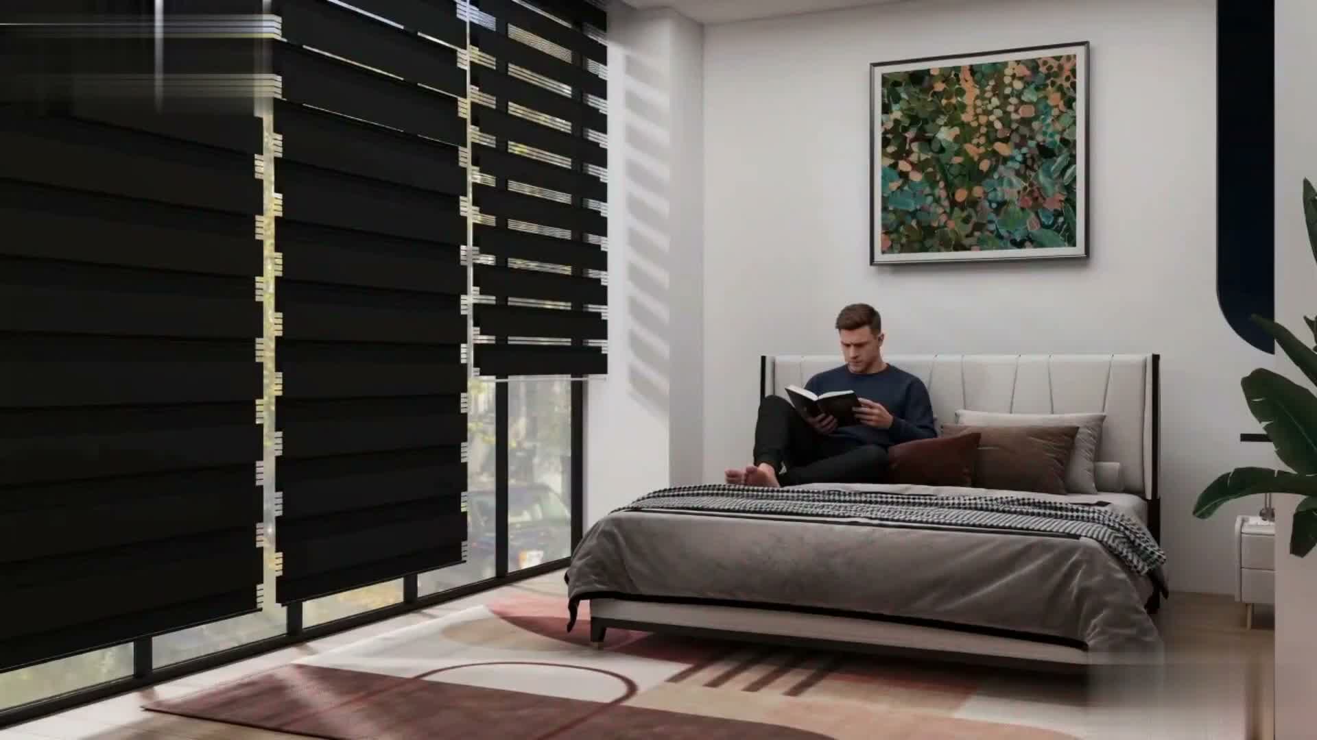 TRMLBE Doppelrollo 100x220 cm Außenrollo ohne Bohren Duo Produktbild-Vorschau 7